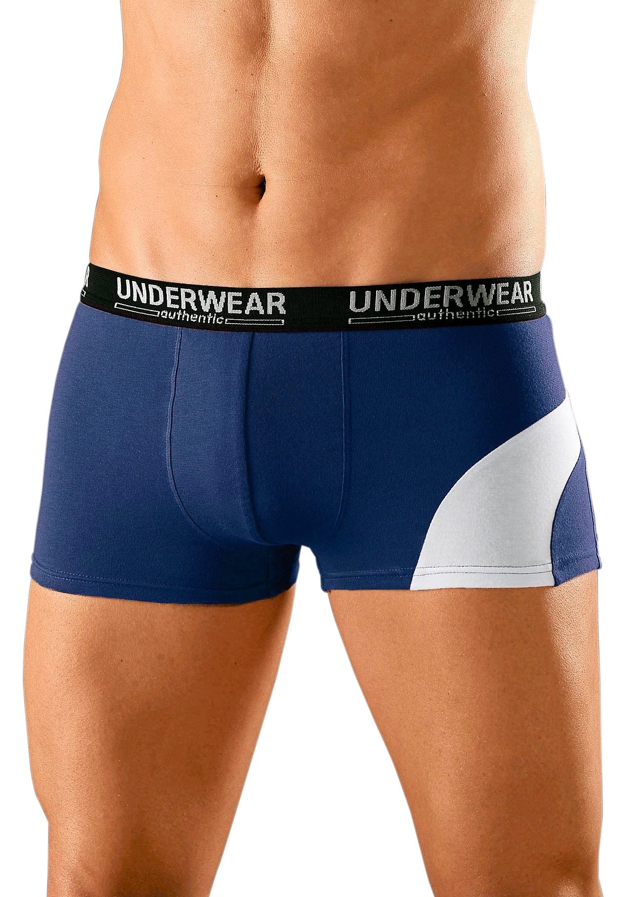 AUTHENTIC UNDERWEAR Boxer »Boxershorts für Herren«, (Packung, 4 St.), mit kontrastfarbenen Einsatz