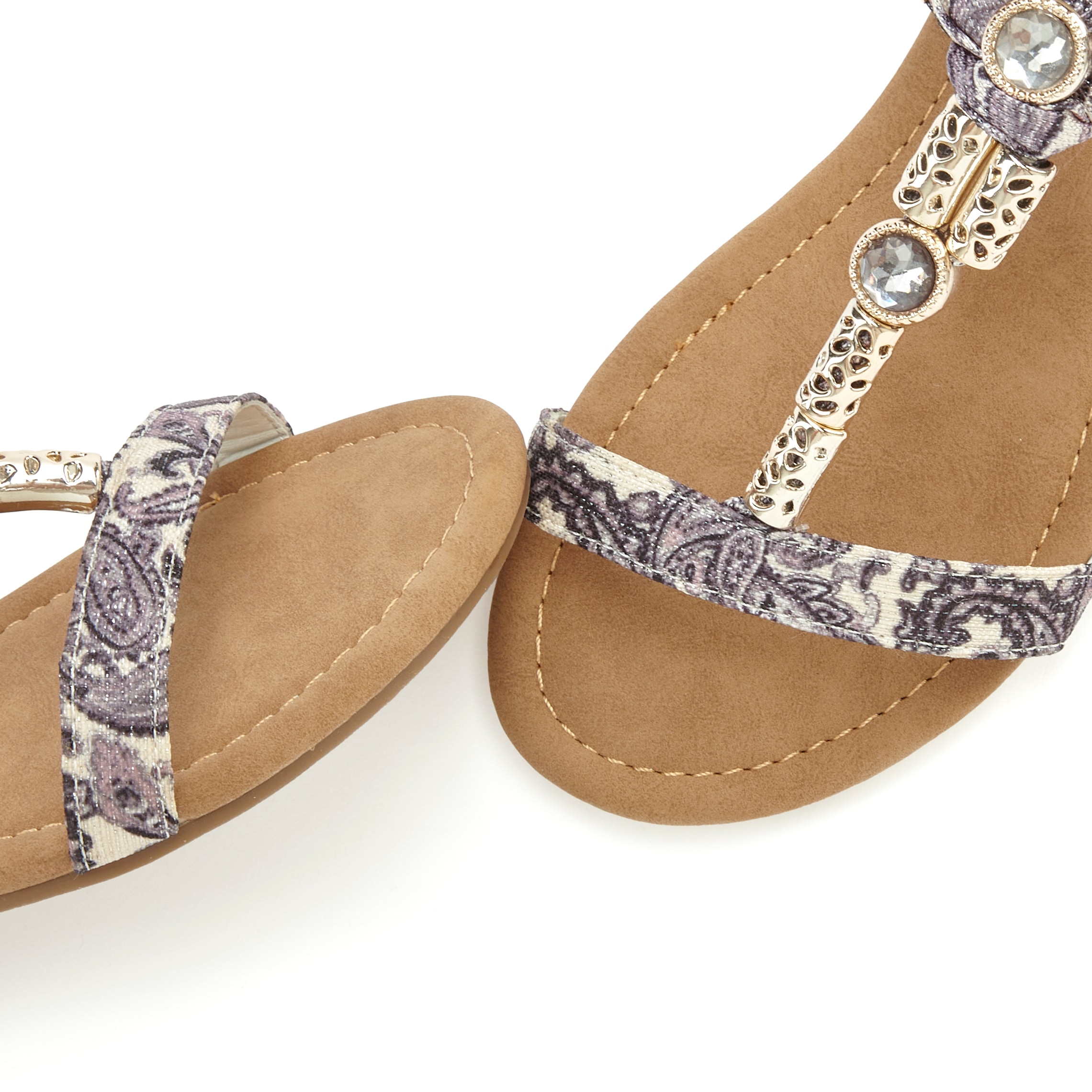 LASCANA Sandale »Sommerschuh«, Sandalette, Sommerschuh mit Schmuckkettchen und Schmucksteinen VEGAN