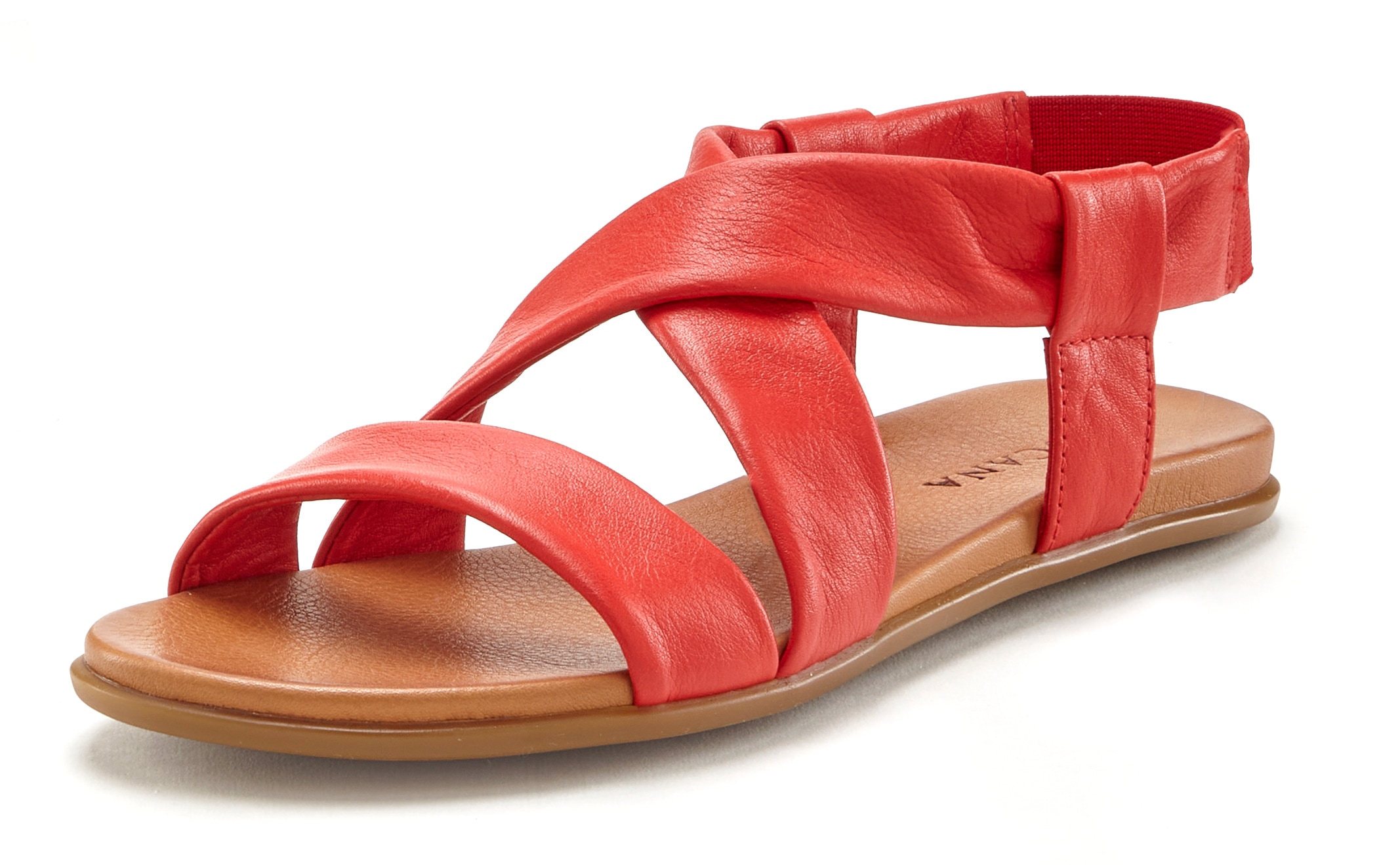 LASCANA Sandale »Sommerschuh«, aus Leder mit raffinierten Riemchen, Sandalette, Sommerschuh