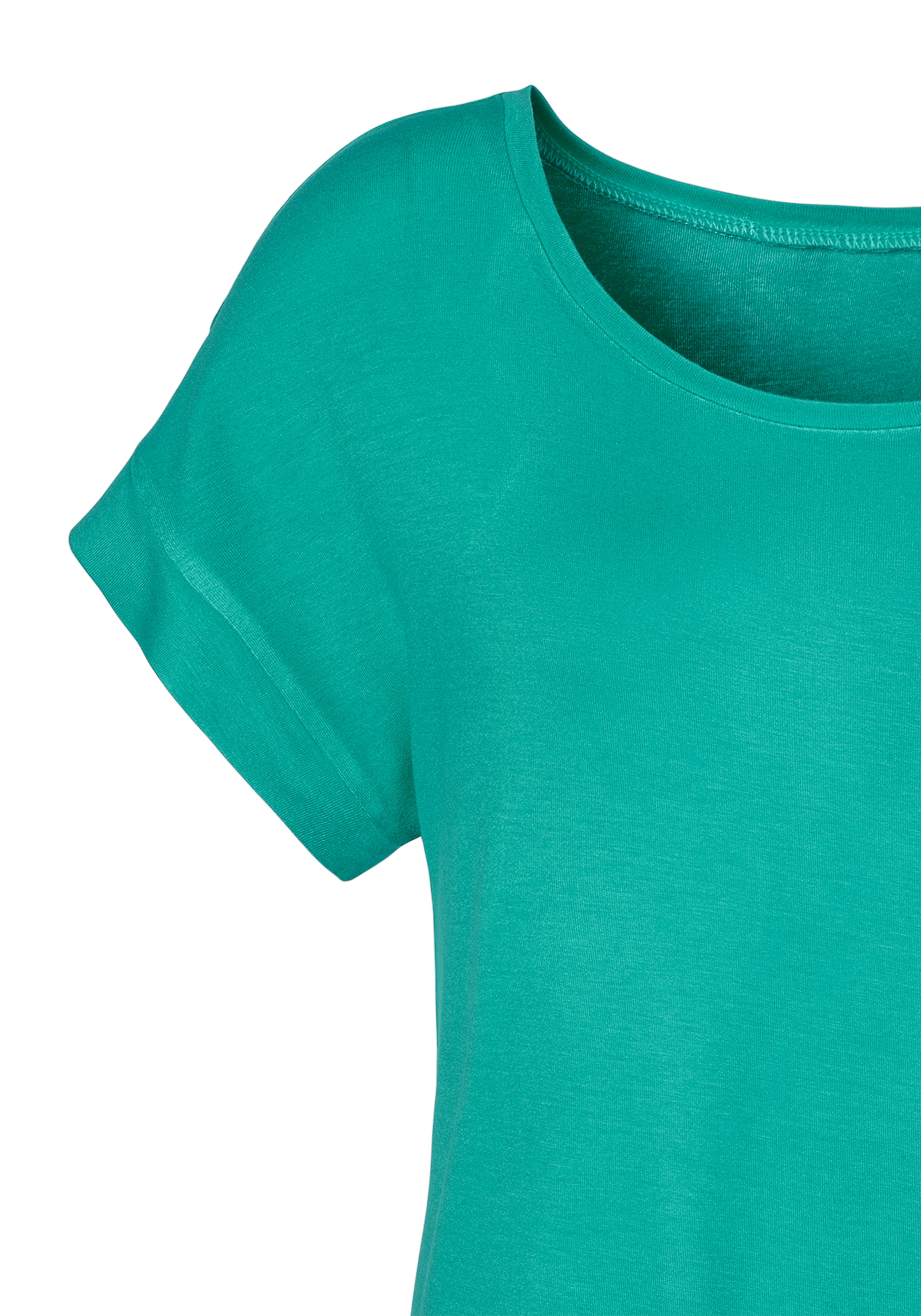 Vivance Kurzarmshirt »mit Gummizug im Bund«, (2er-Pack), aus weichem Viskose-Stretch