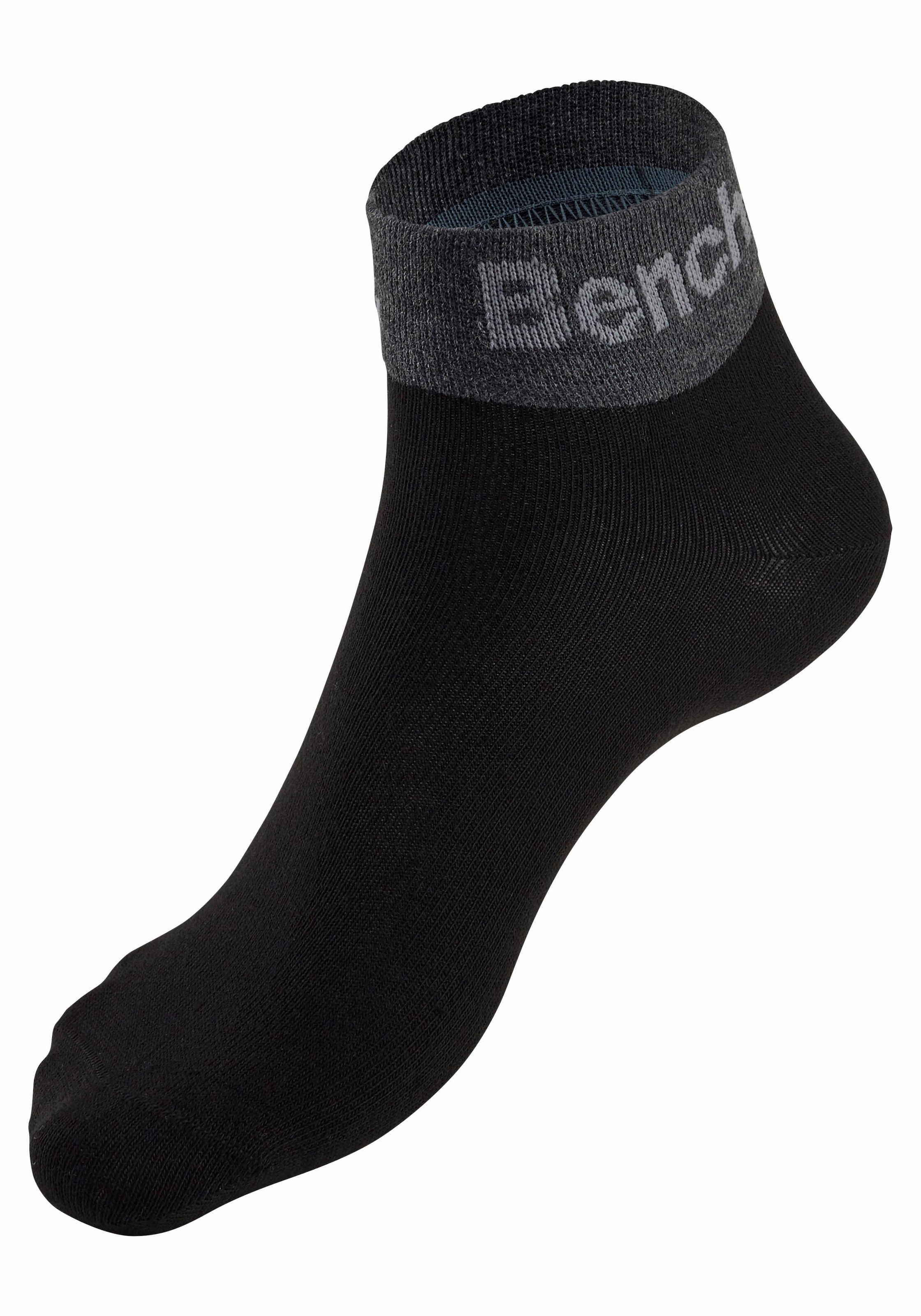 Bench. Kurzsocken, (Packung, 8 Paar), mit eingestricktem Schriftzug am Bündchen