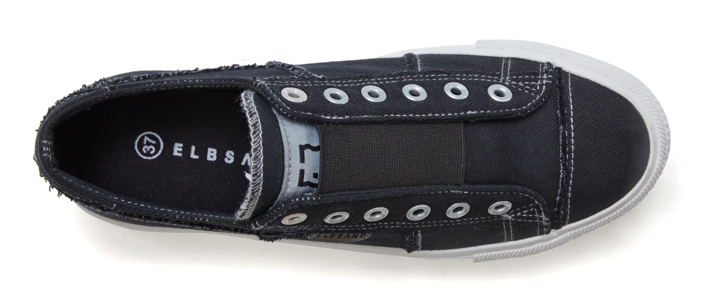 Elbsand Slip-On Sneaker, aus Textil, bequemer Elastik Einsatz, Halbschuh, Slipper,Freizeitschuh