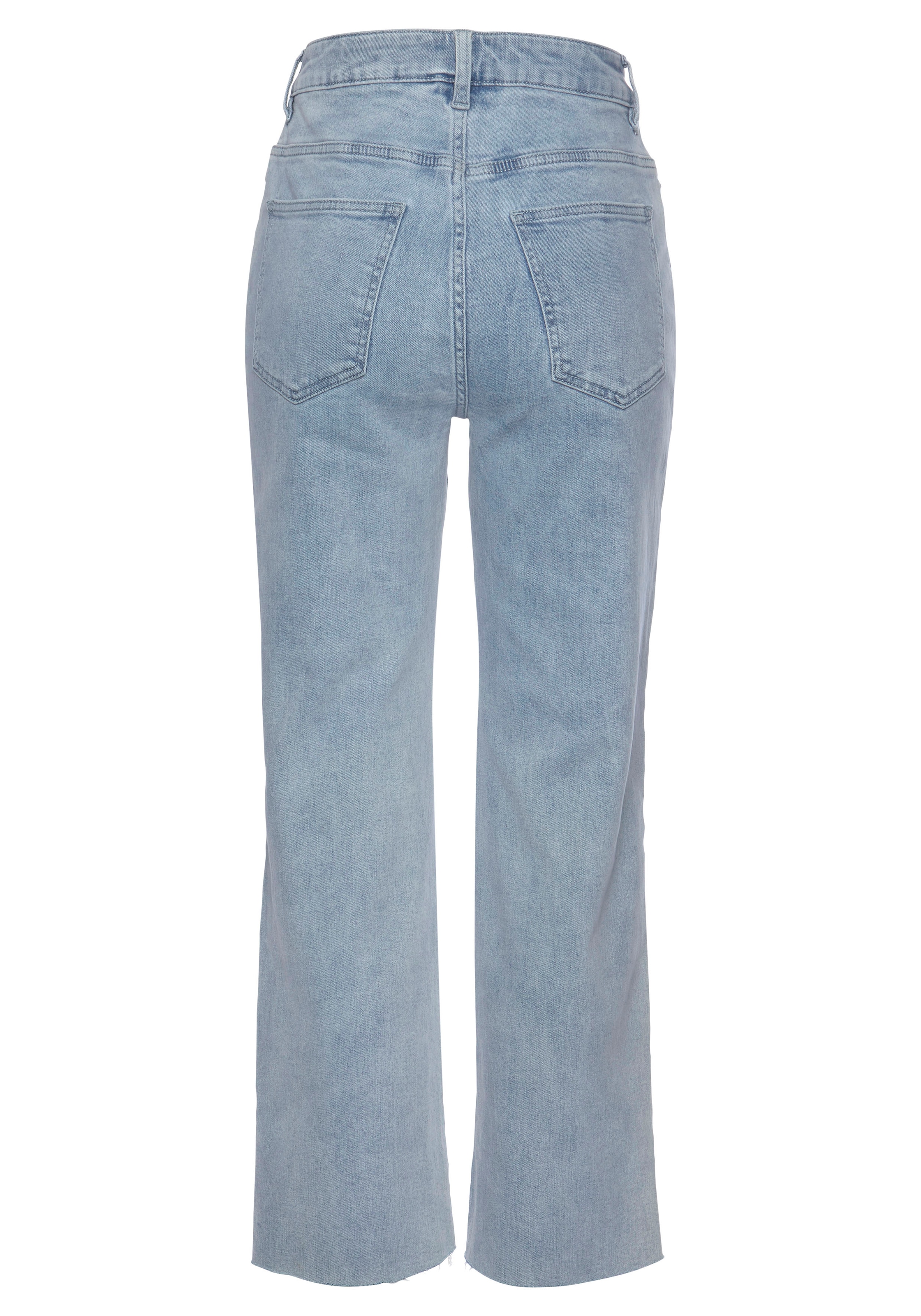Buffalo Weite Jeans, mit leicht ausgefranstem Beinabschluss, Culotte Jeans in 7/8-Länge