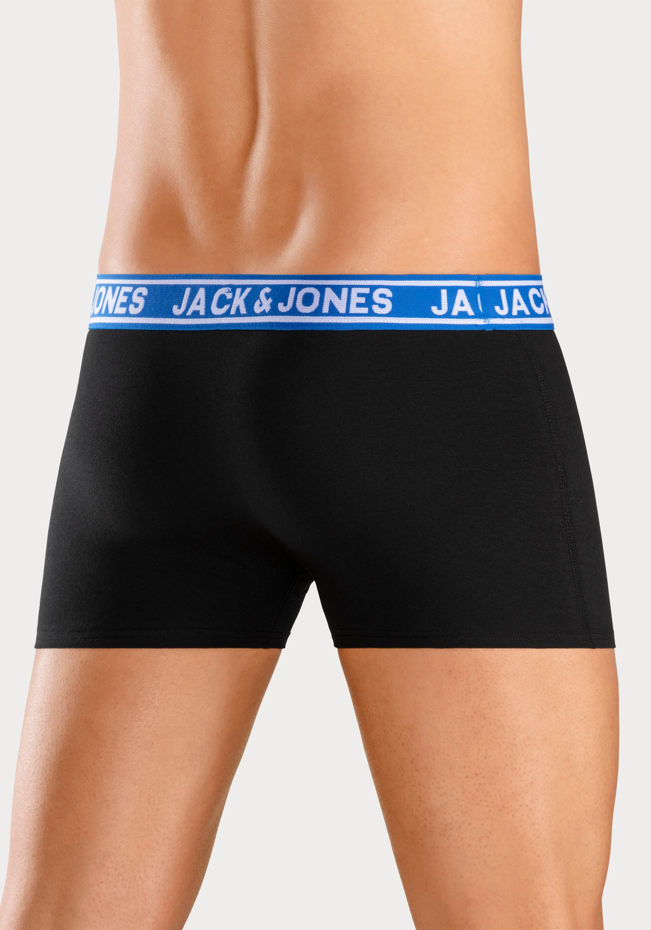 Jack & Jones Trunk »JACCRISP im 6er Pack mit Logobund und Stretchkomfort« Packung, 6 Stk. unifarben mit Farbeinsatz, modisch, eng anliegend, Baumwollmischung