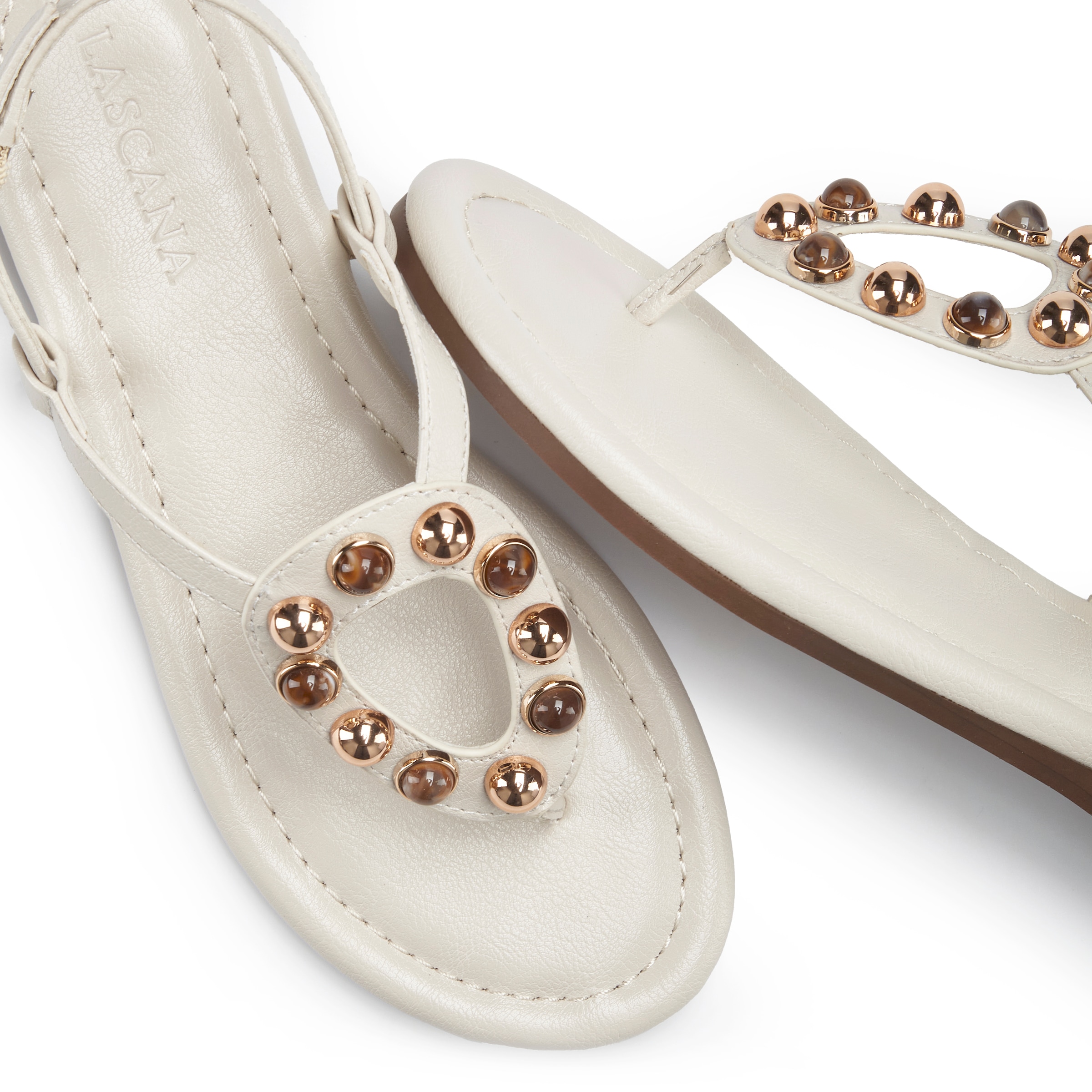 LASCANA Sandale »Sandalette, Sommerschuh, offener Schuh, Zehentrenner«  mit modischen Schmuckelementen VEGAN