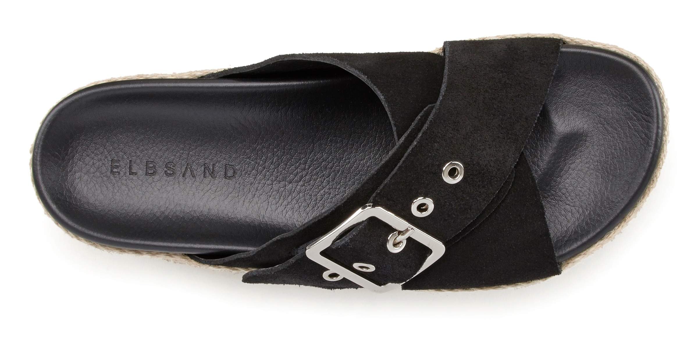 Elbsand Pantolette, Mule, Sandale, offener Schuh mit Plateauabsatz aus Leder
