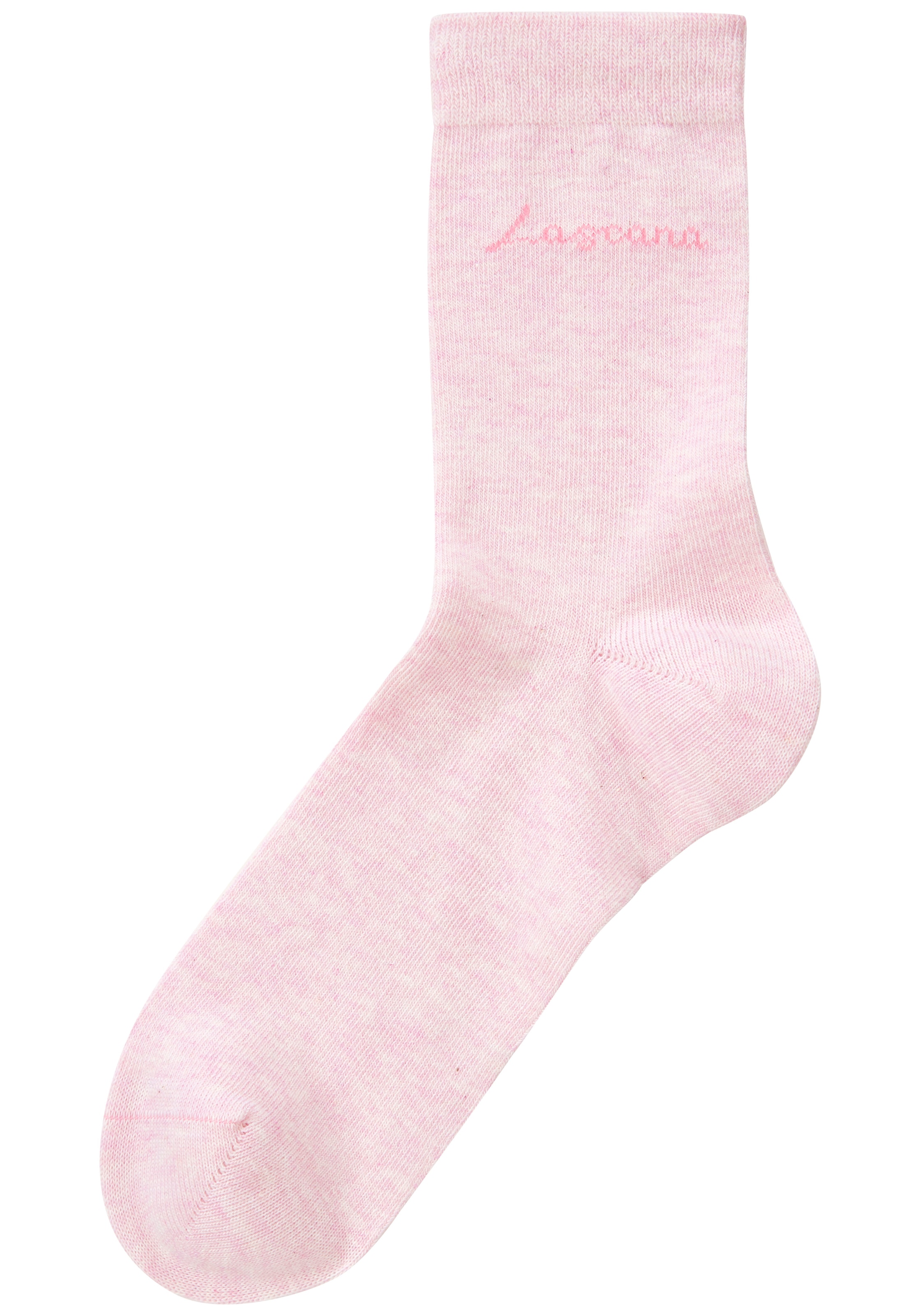 LASCANA Basicsocken »für Damen mit eingestricktem Markenlogo« Box, 7 Stk. tlg. in ansprechender Geschenkbox