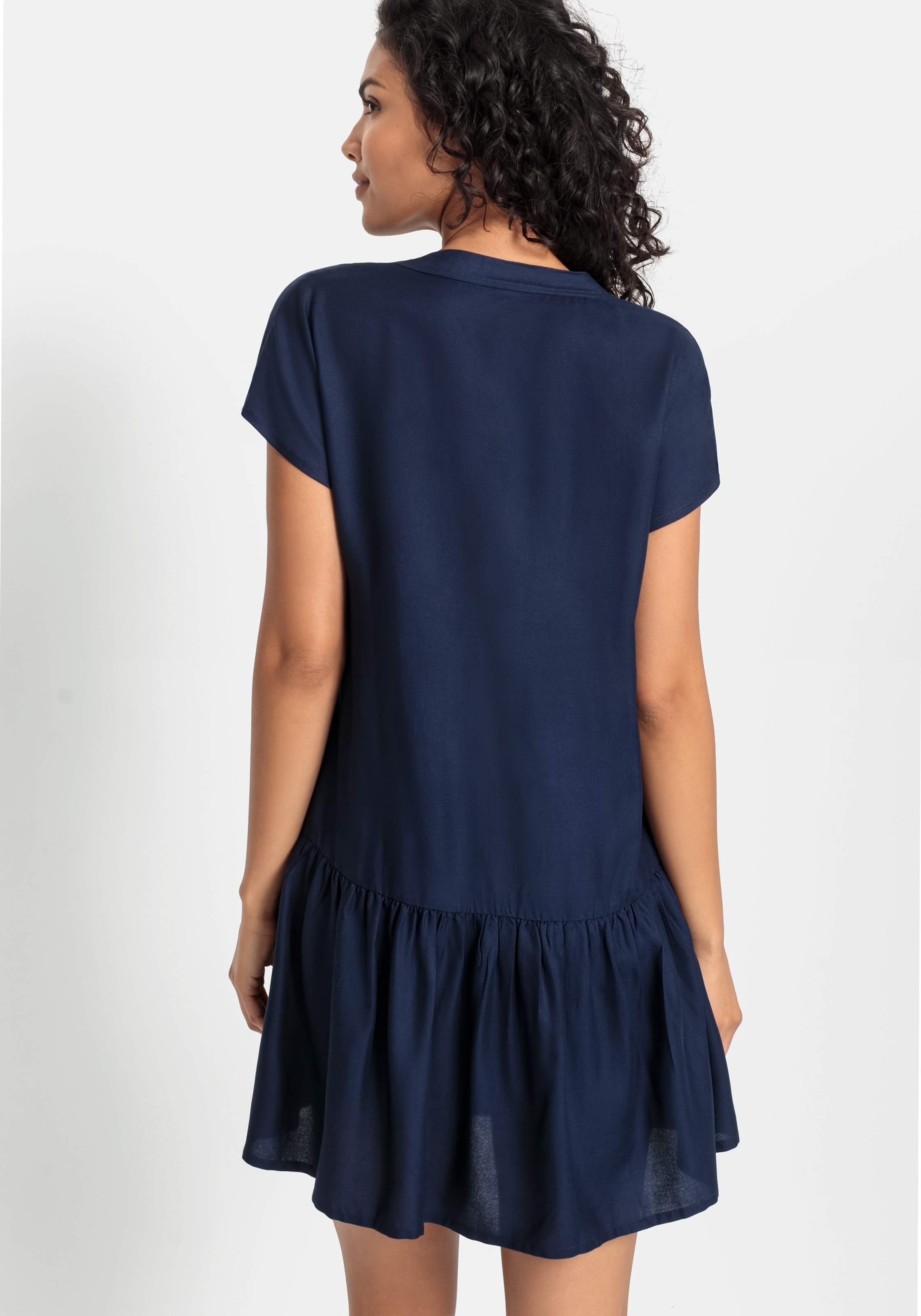 s.Oliver Blusenkleid, mit Volant am Rock, Tunikakleid, Sommerkleid, Basic