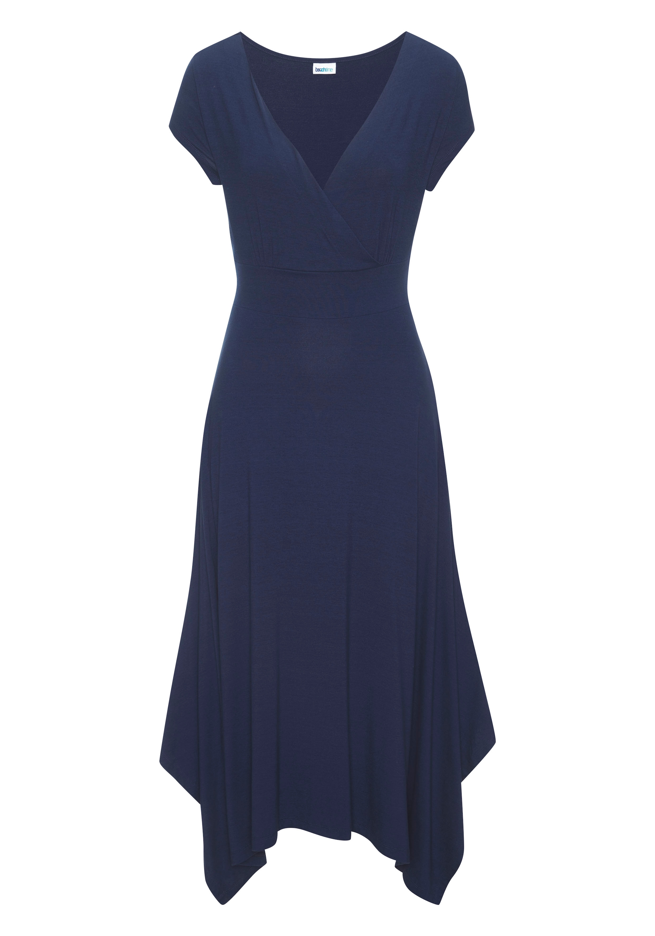 Beachtime Sommerkleid, mit Zipfelsaum und Schleife, Jerseykleid, asymmetrisches Rockteil