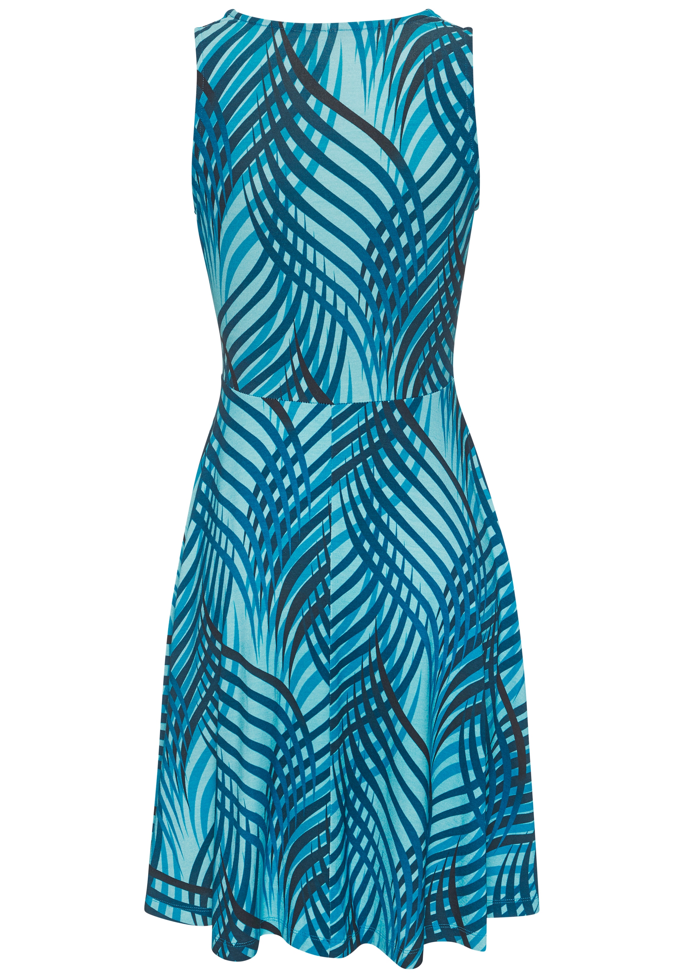 Vivance Jerseykleid mit Alloverdruck in Wickeloptik, Sommerkleid, Strandkleid, casual-chic