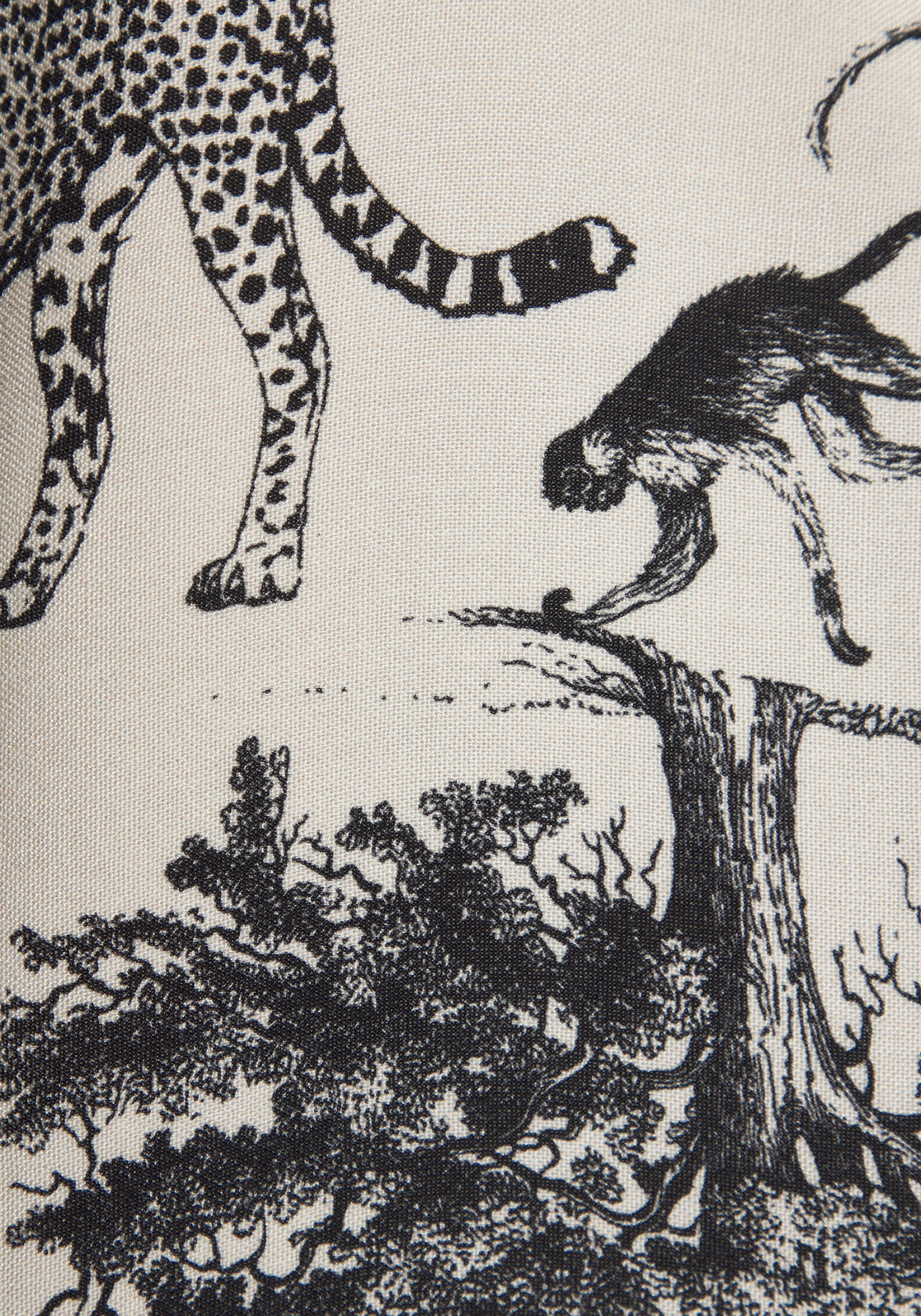 LASCANA Schlupfbluse mit Alloverdruck und Knöpfen, Kurzarmbluse, sommerlich