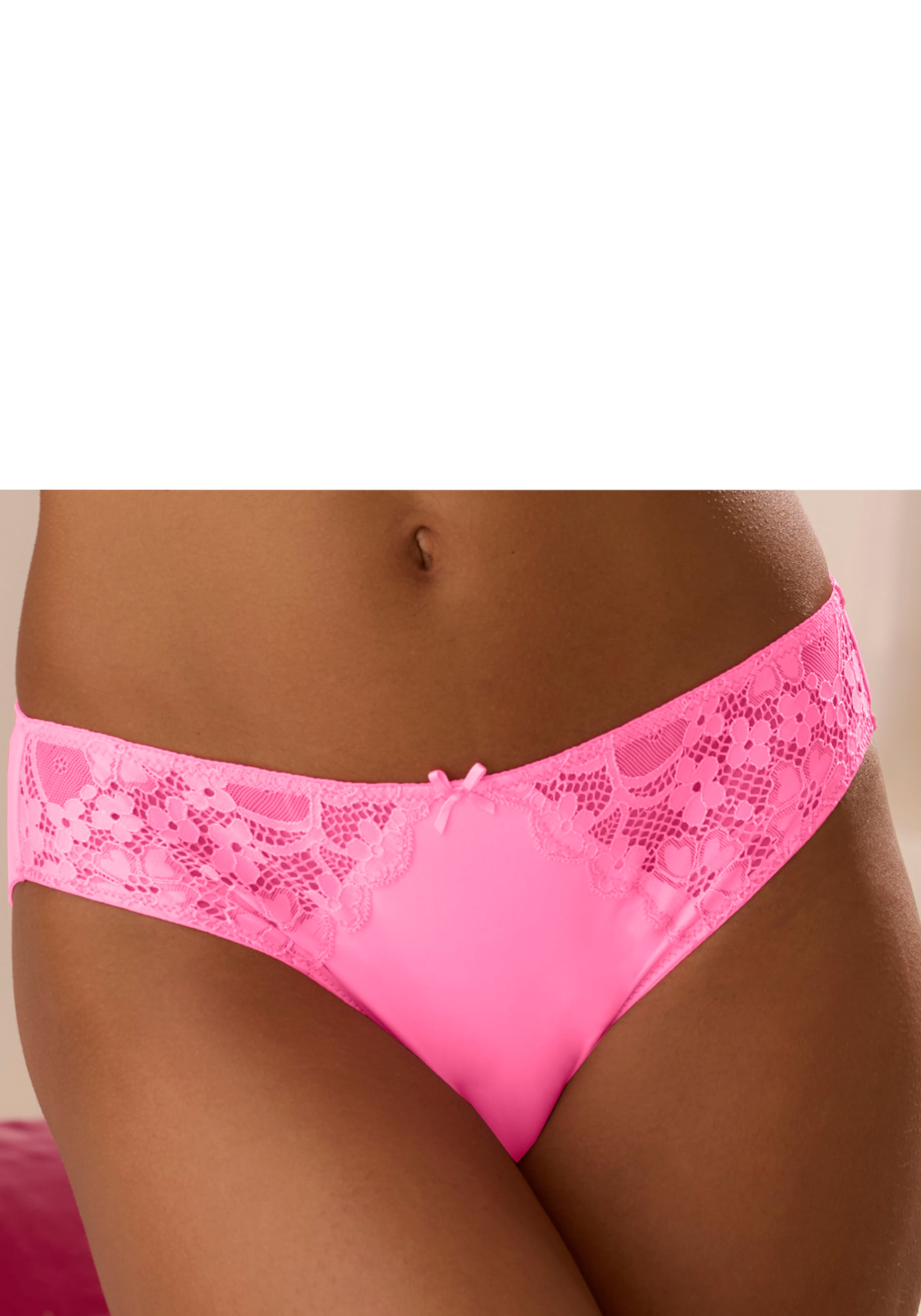 petite fleur Slip, (3 St.), mit leicht transparenter Jacquardspitze an den Seiten