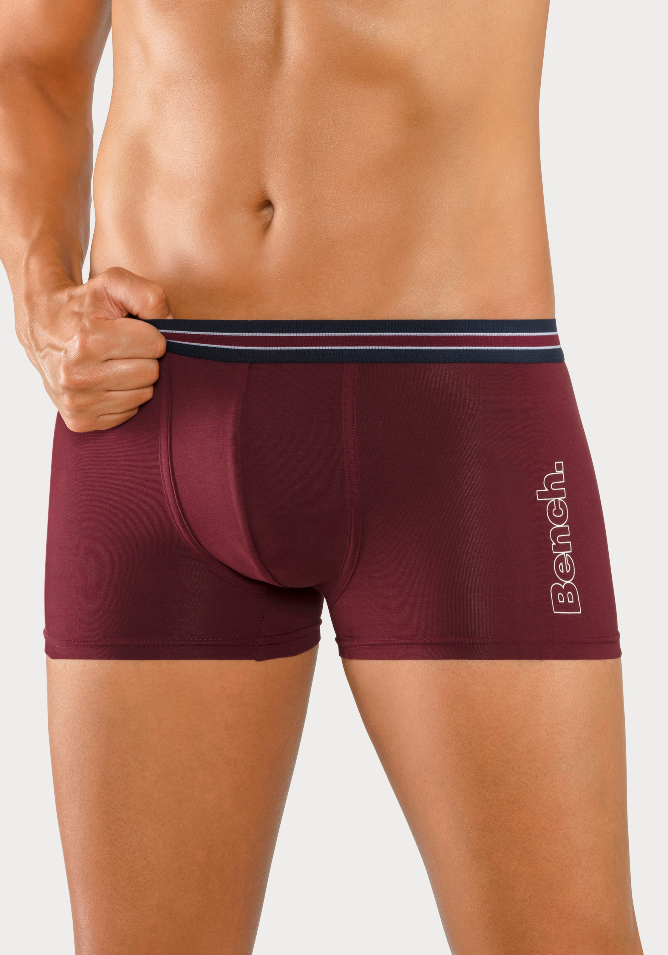 Bench. Boxer »Boxershorts für Herren«, (Packung, 4 St.), Unterhosen mit seitlichem Logo Druck