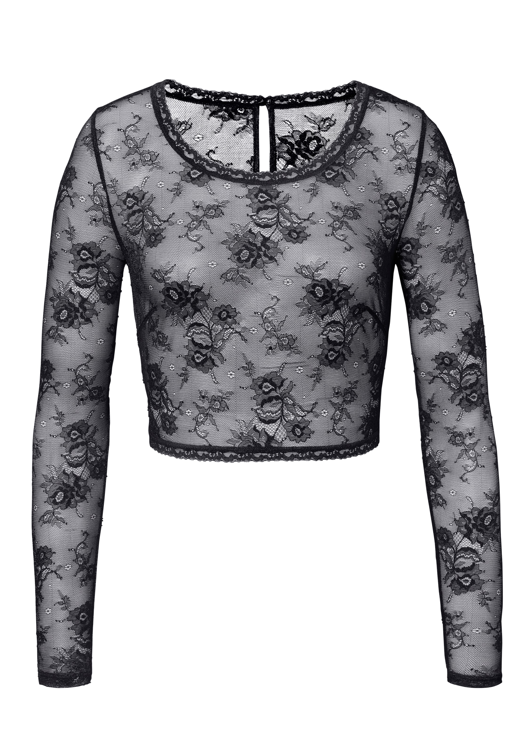 LASCANA Spitzentop mit langen Ärmeln – feminin, elegant und ideal zu kombinieren
