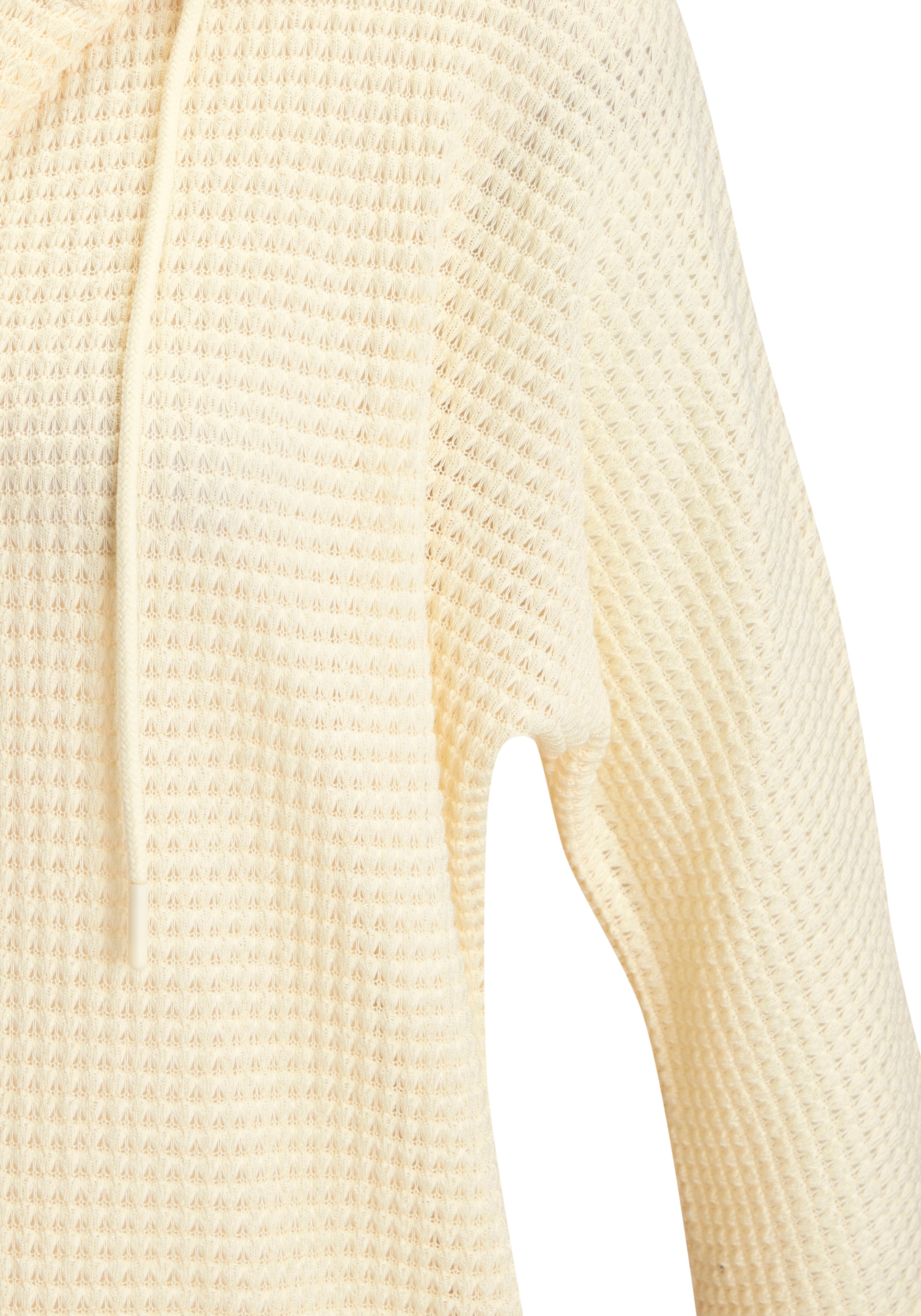 LASCANA Kapuzenshirt »aus Waffelstrick« mit Knopfleiste