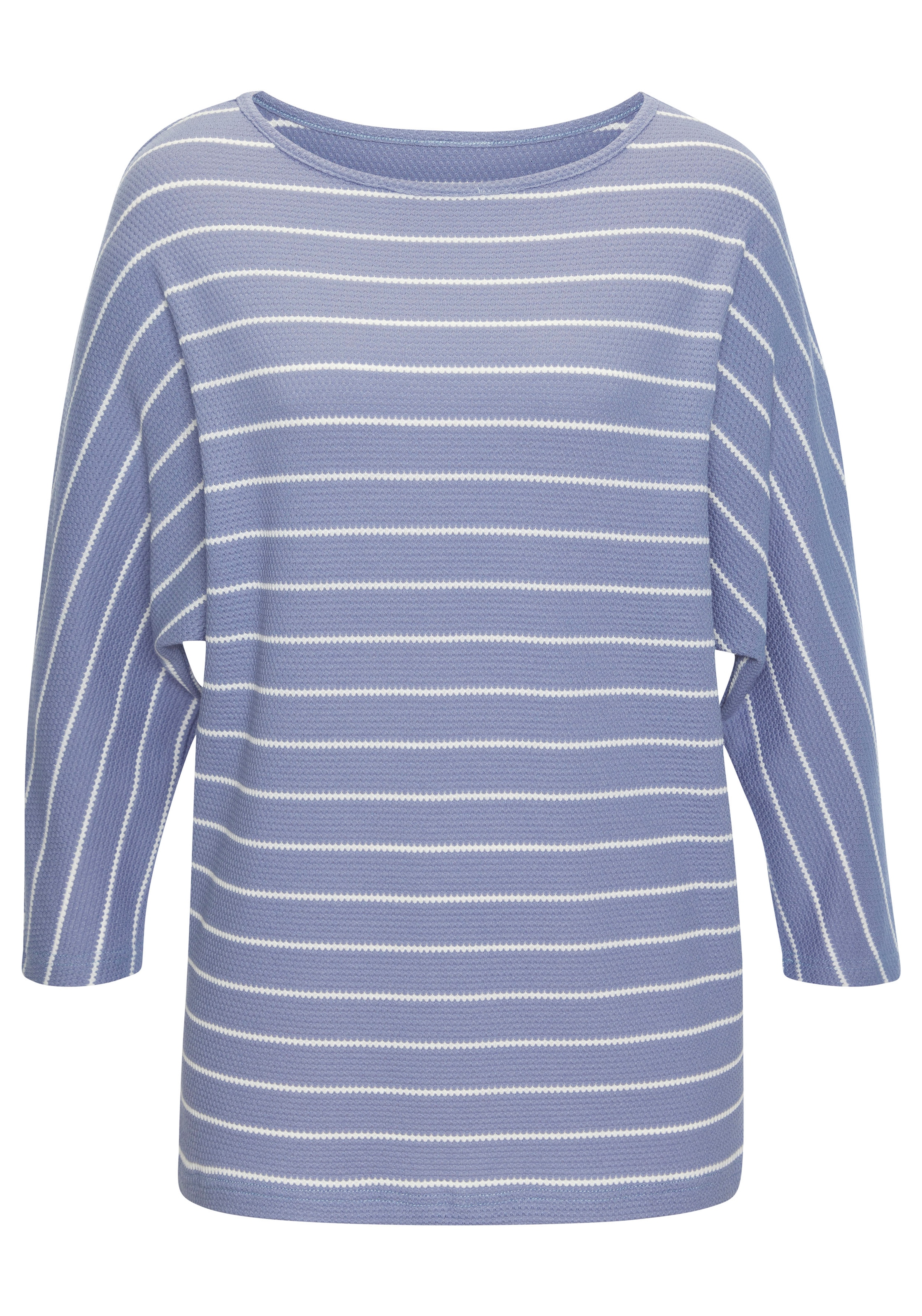 Vivance 3/4-Arm-Shirt »mit modischer Streifenstruktur«, aus pflegeleichter Baumwoll-Viskose-Qualität