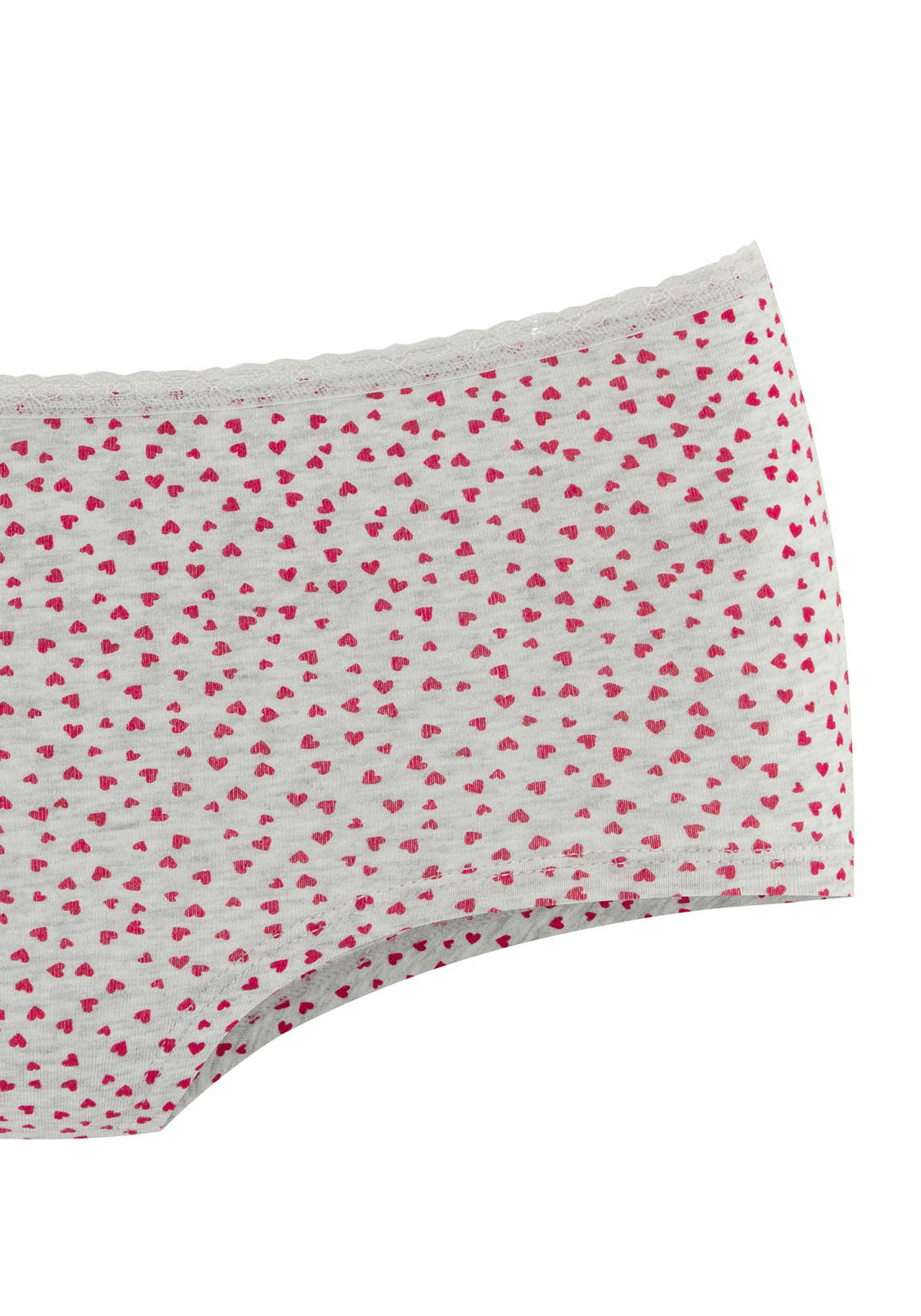LASCANA Panty, (5er-Pack), mit süßen Herzchen-Prints und aus elastischer Baumwoll-Qualität