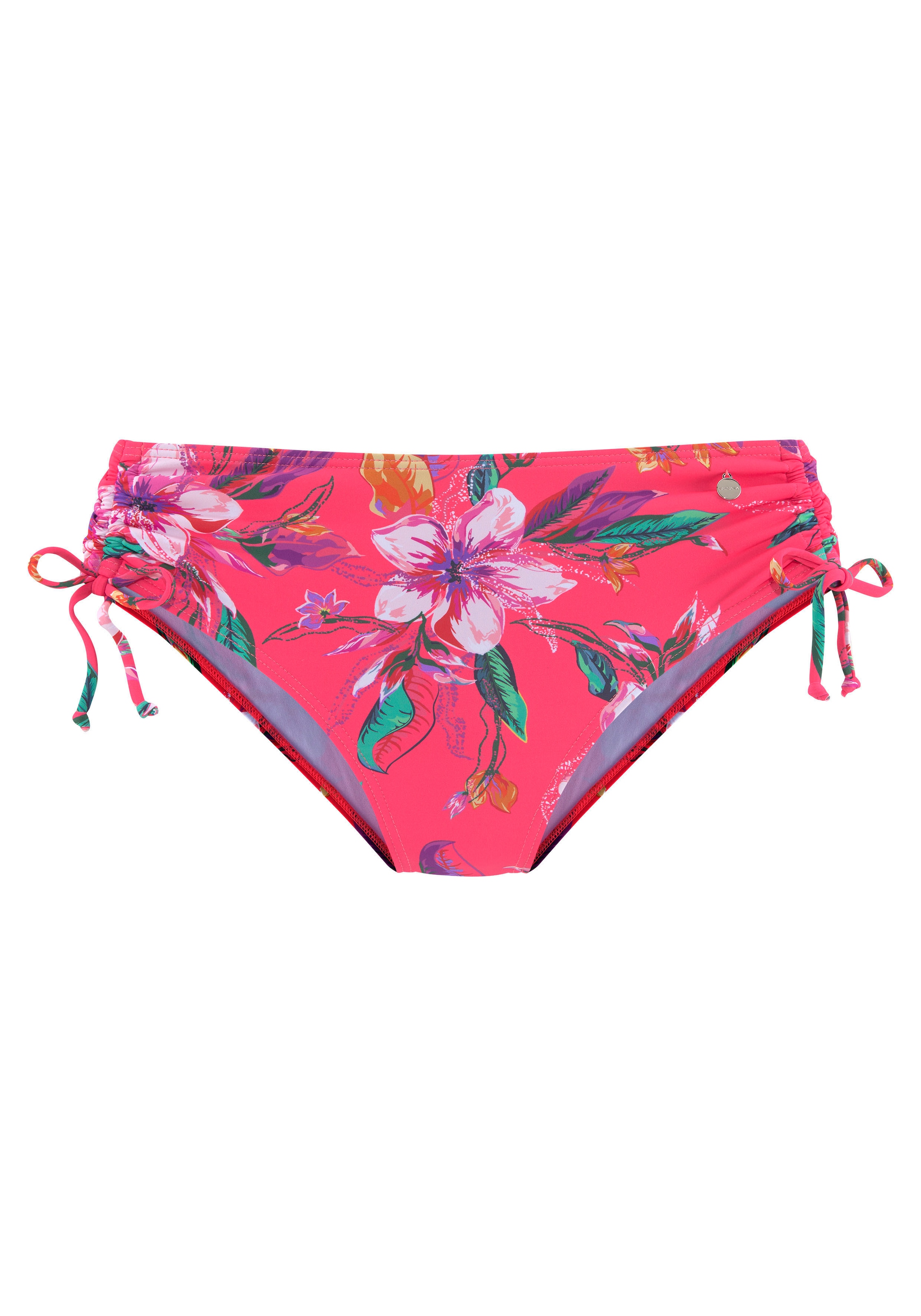 LASCANA Bikini-Hose »Malia« mit seitlicher Raffung mit tropischem Print