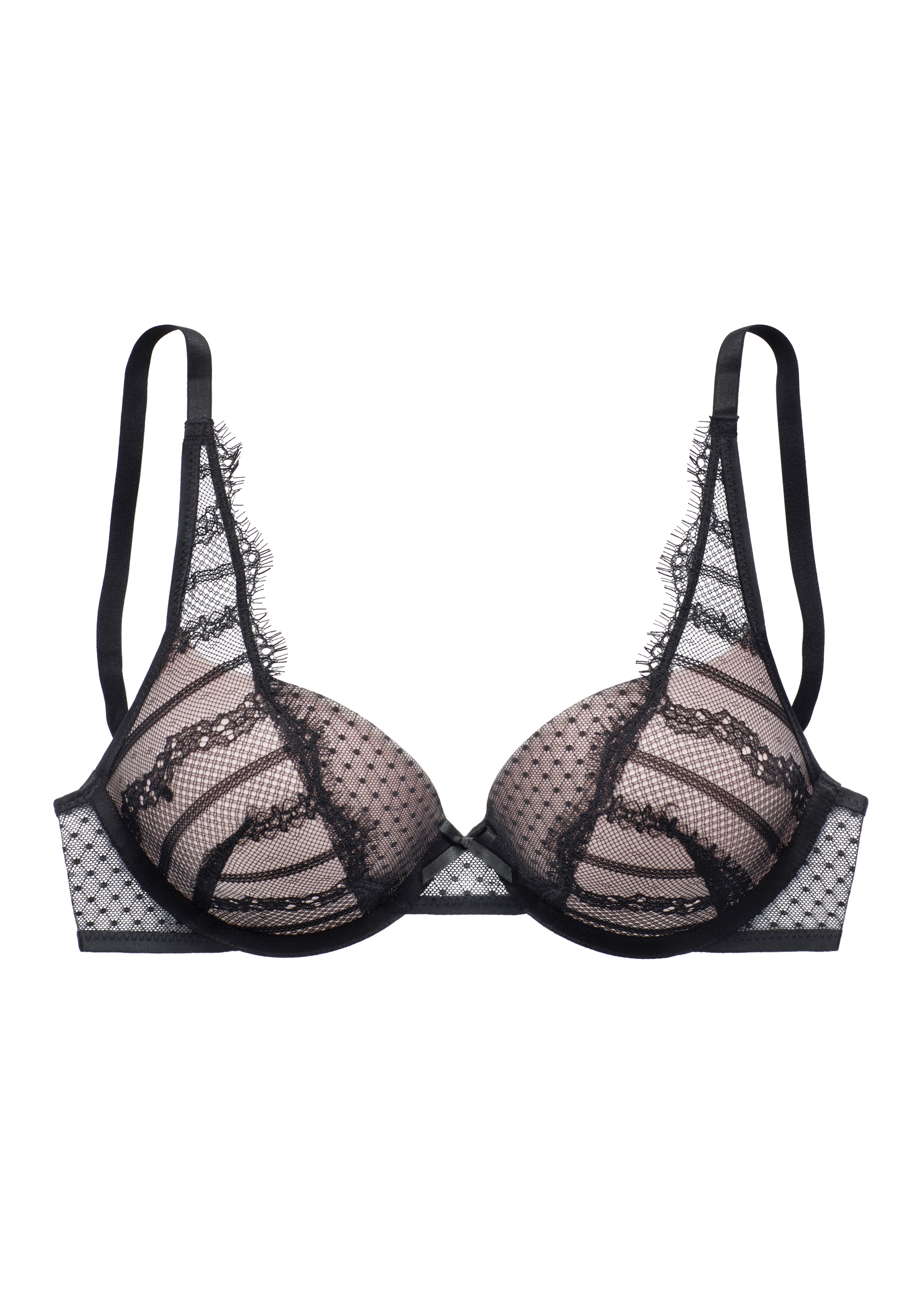 LASCANA Schalen-BH », BH mit Bügel, Spitzen-BH im High-Apex-Design« als Dessous-Set kombinierbar, sexy Unterwäsche, sexy Dessous