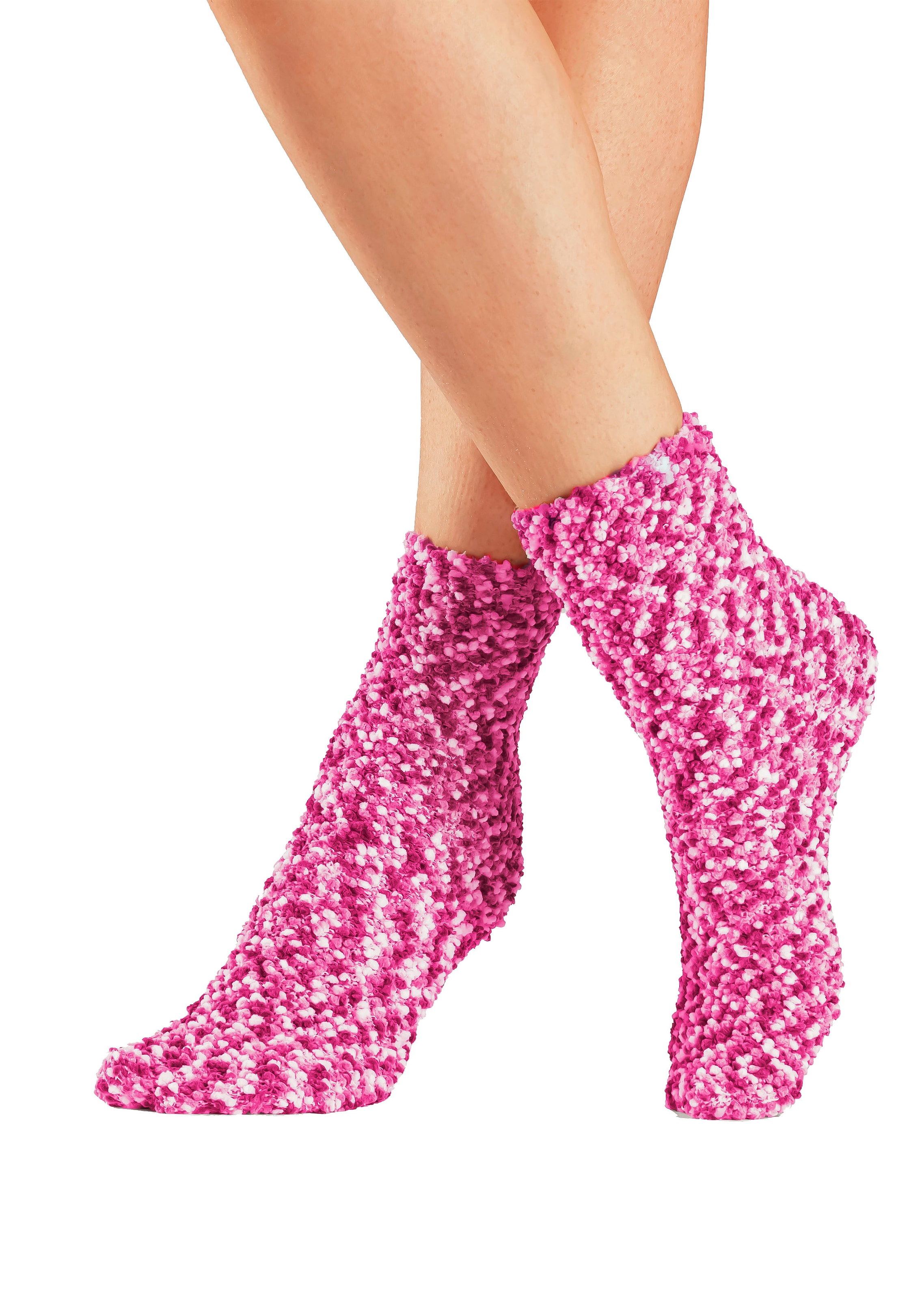 Lavana Kuschelsocken, (Packung, 5 Paar), Multifarbe Bettsocken mit weichem Noppengarn