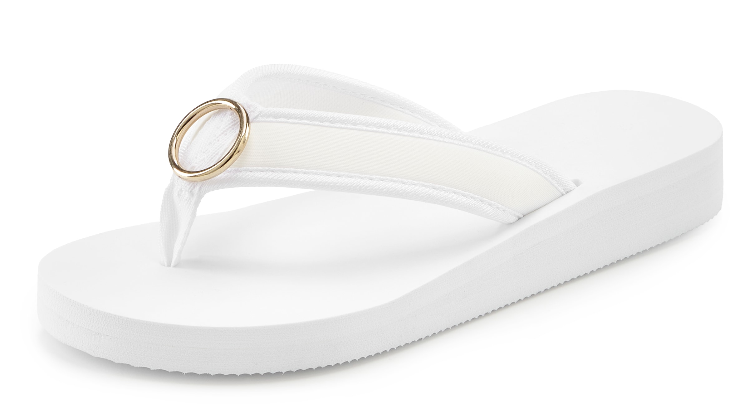 LASCANA Badezehentrenner, Sandale, Pantolette, Badeschuh mit Ringapplikation "Italy" VEGAN