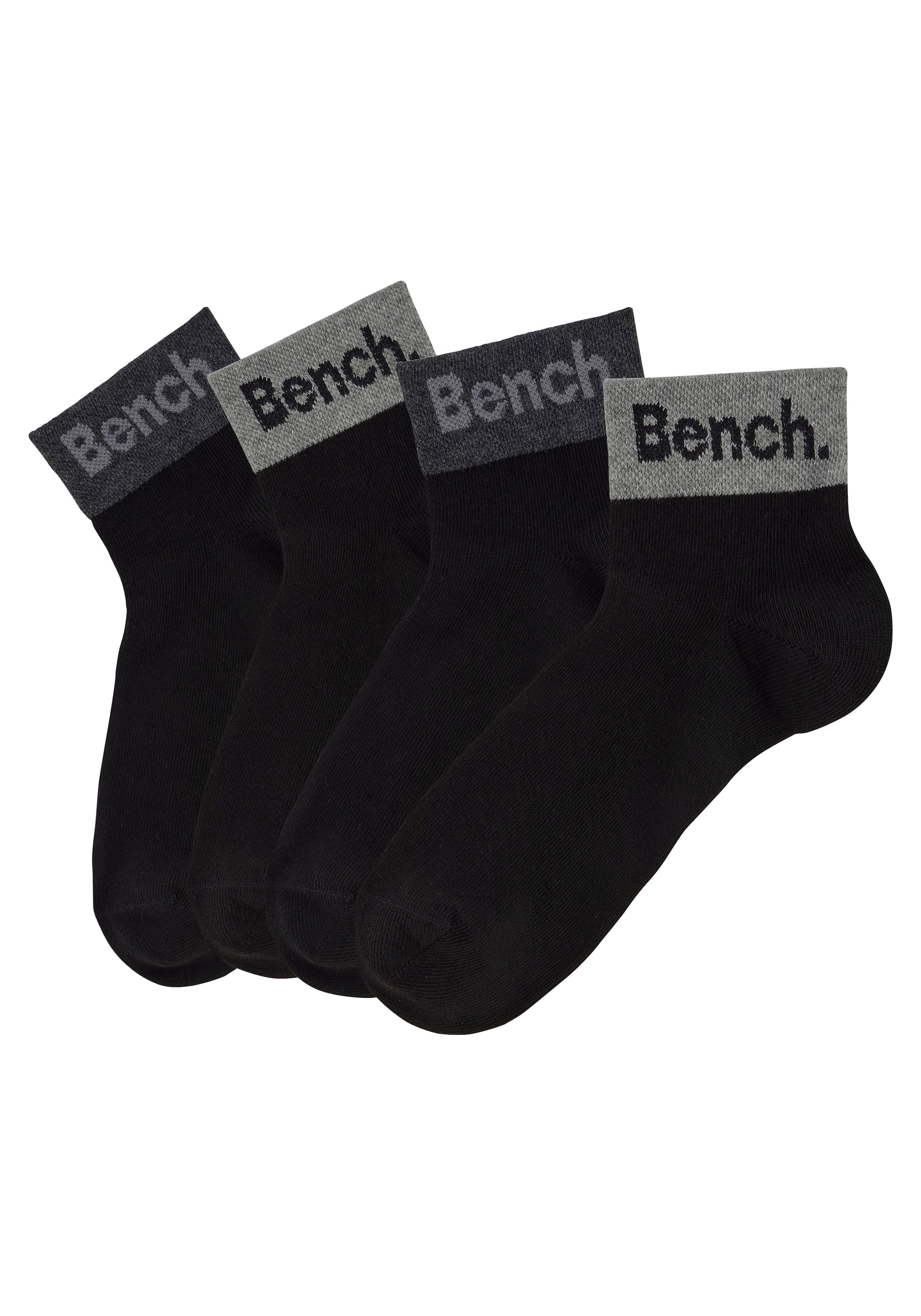 Bench. Kurzsocken, (Packung, 8 Paar), mit eingestricktem Schriftzug am Bündchen
