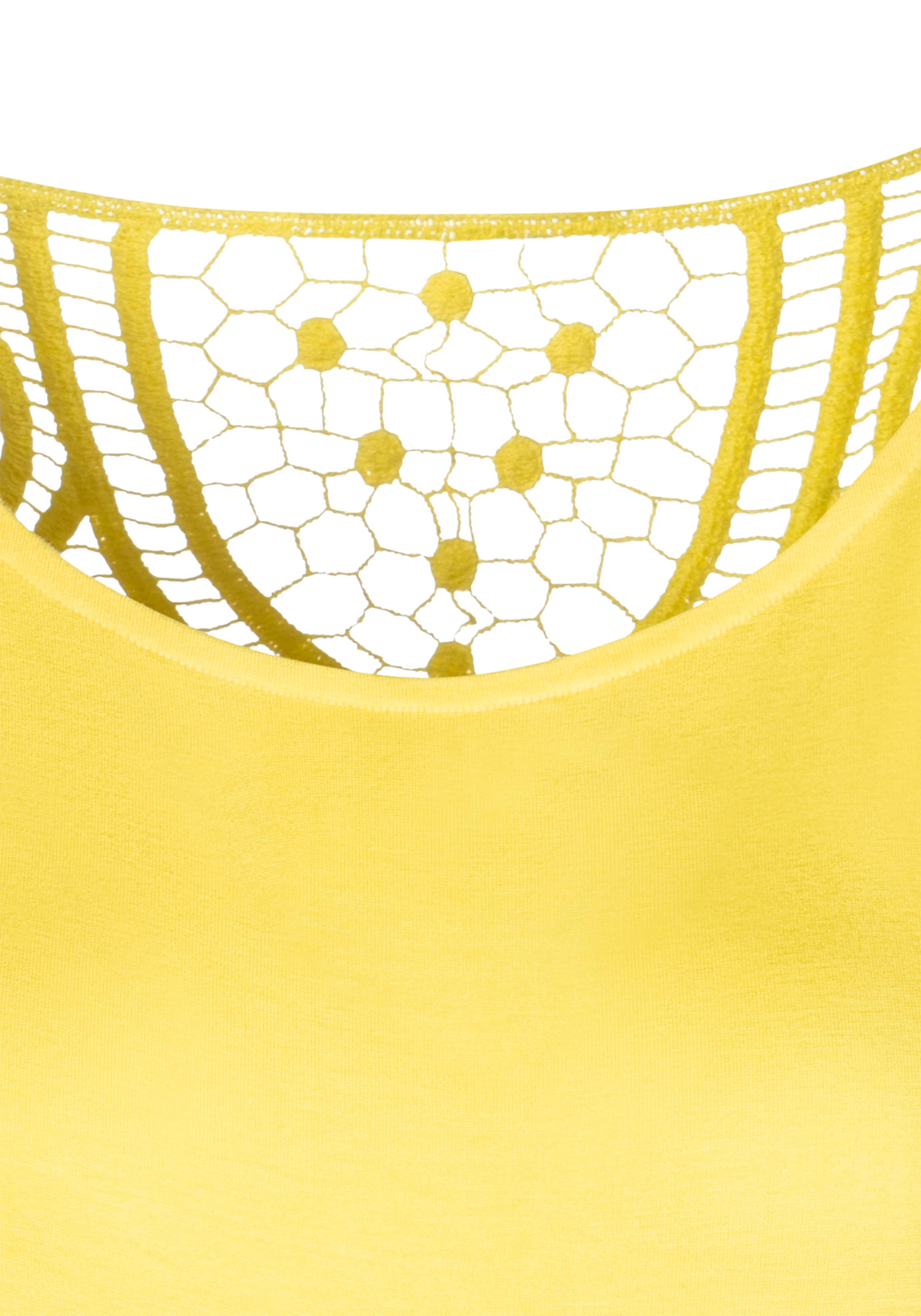 Vivance Kurzarmshirt »mit Häkelspitze am Rücken«, aus weichem Viskose-Stretch