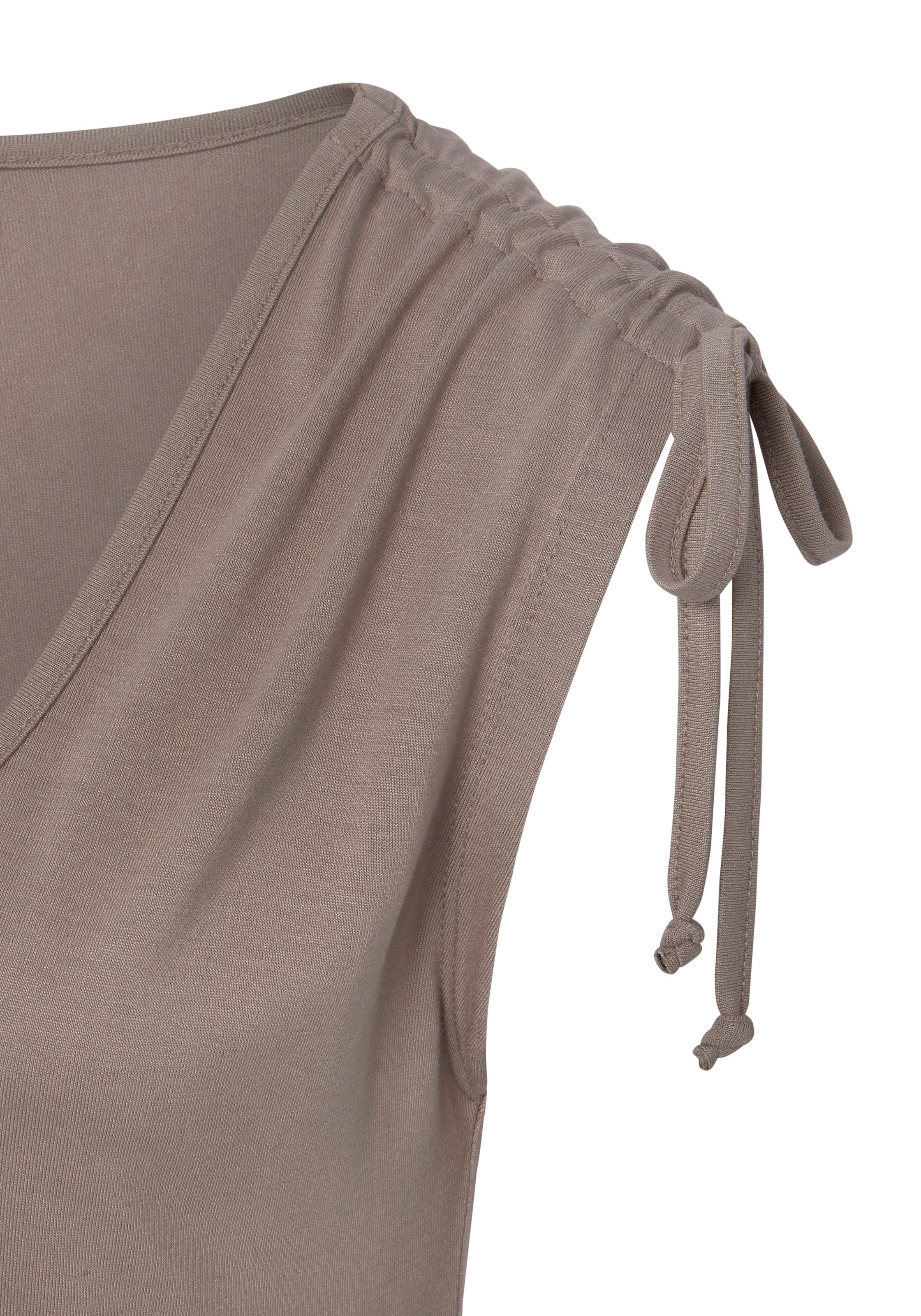 LASCANA Strandtop, mit Raffung an den Schultern, bequemes Damentop, figurbetont