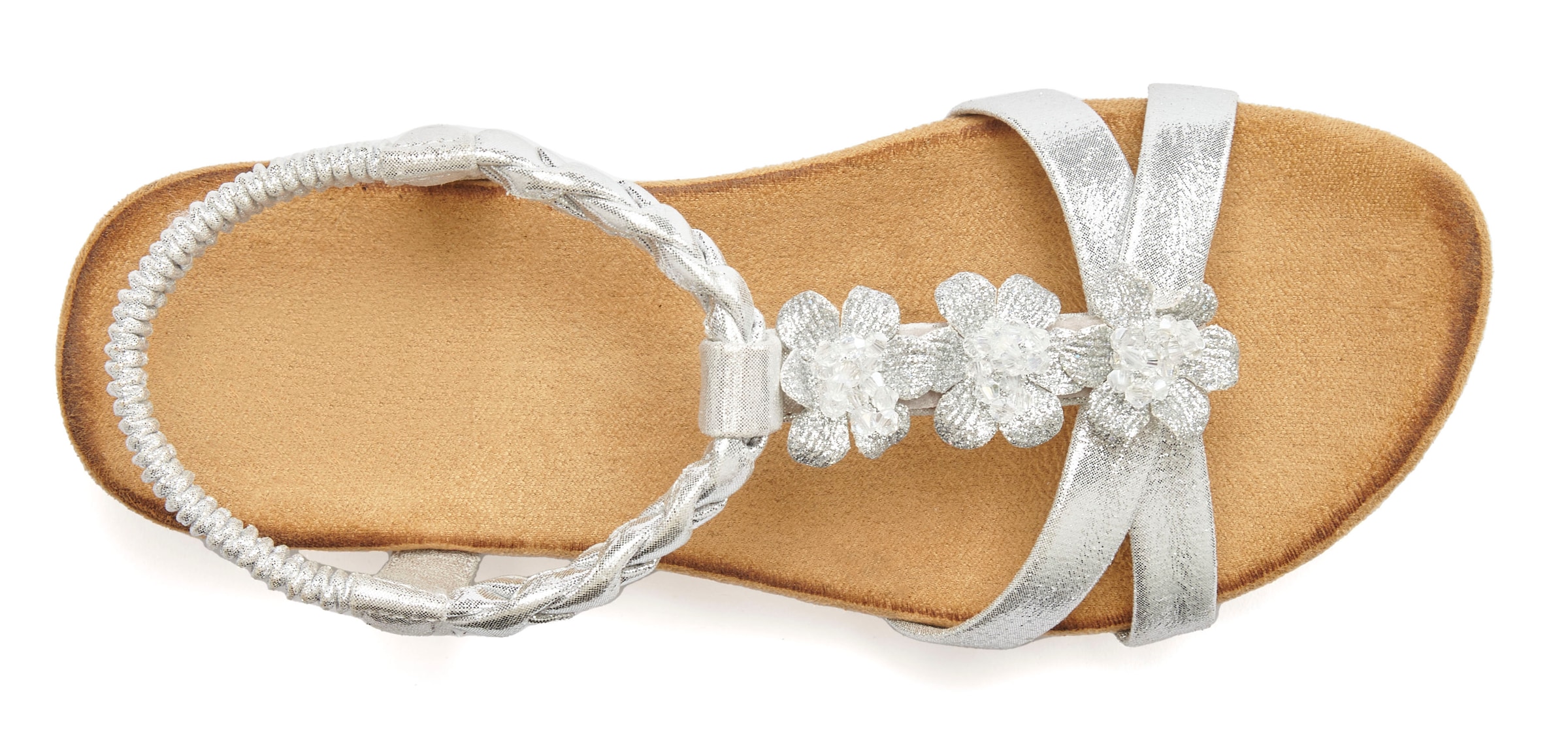 LASCANA Sandale »Sommerschuh«, Sandalette, Sommerschuh mit Schmucksteinchen und elastischem Riemchen