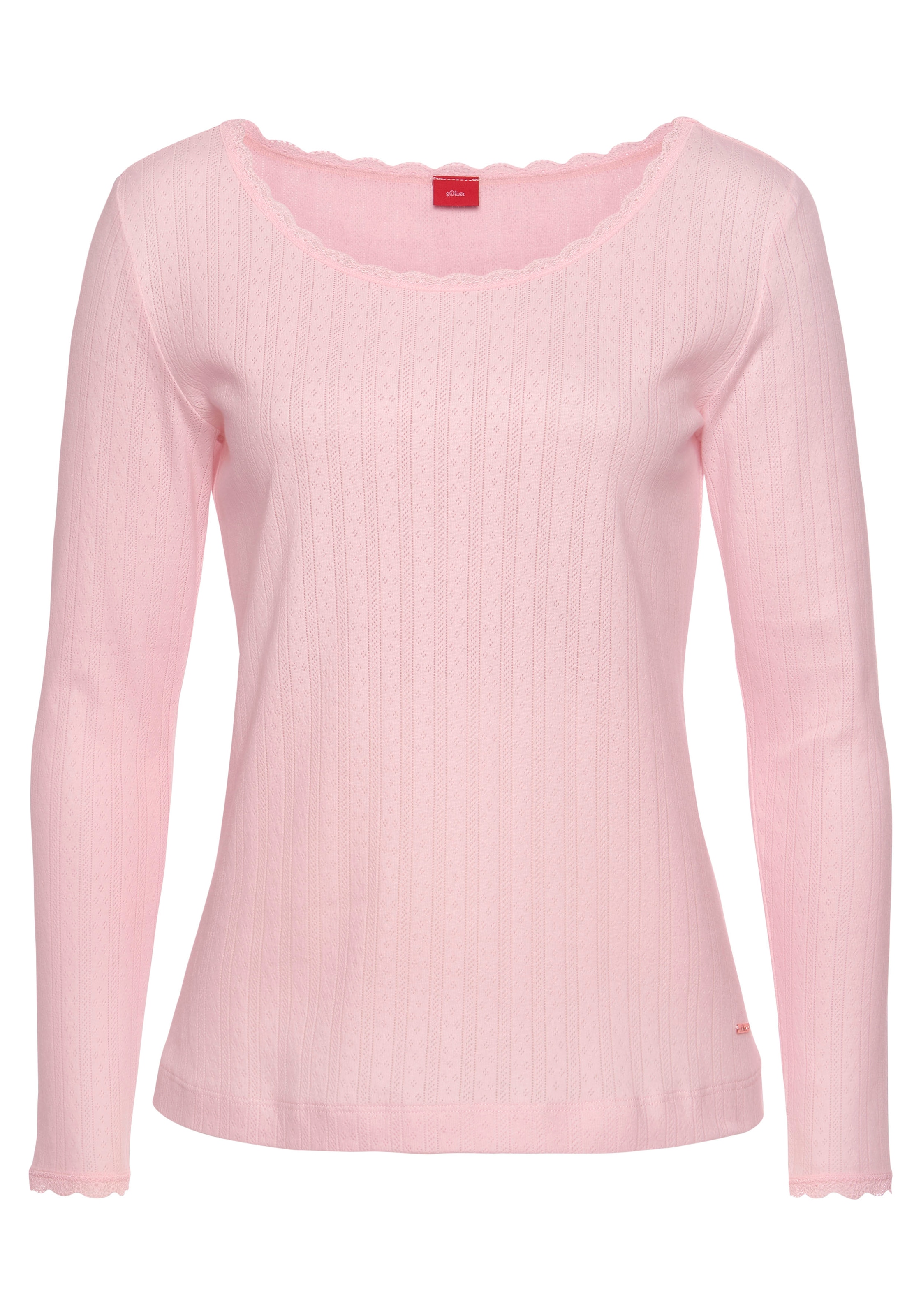 s.Oliver Pyjamaoberteil, aus Ajour-Strick