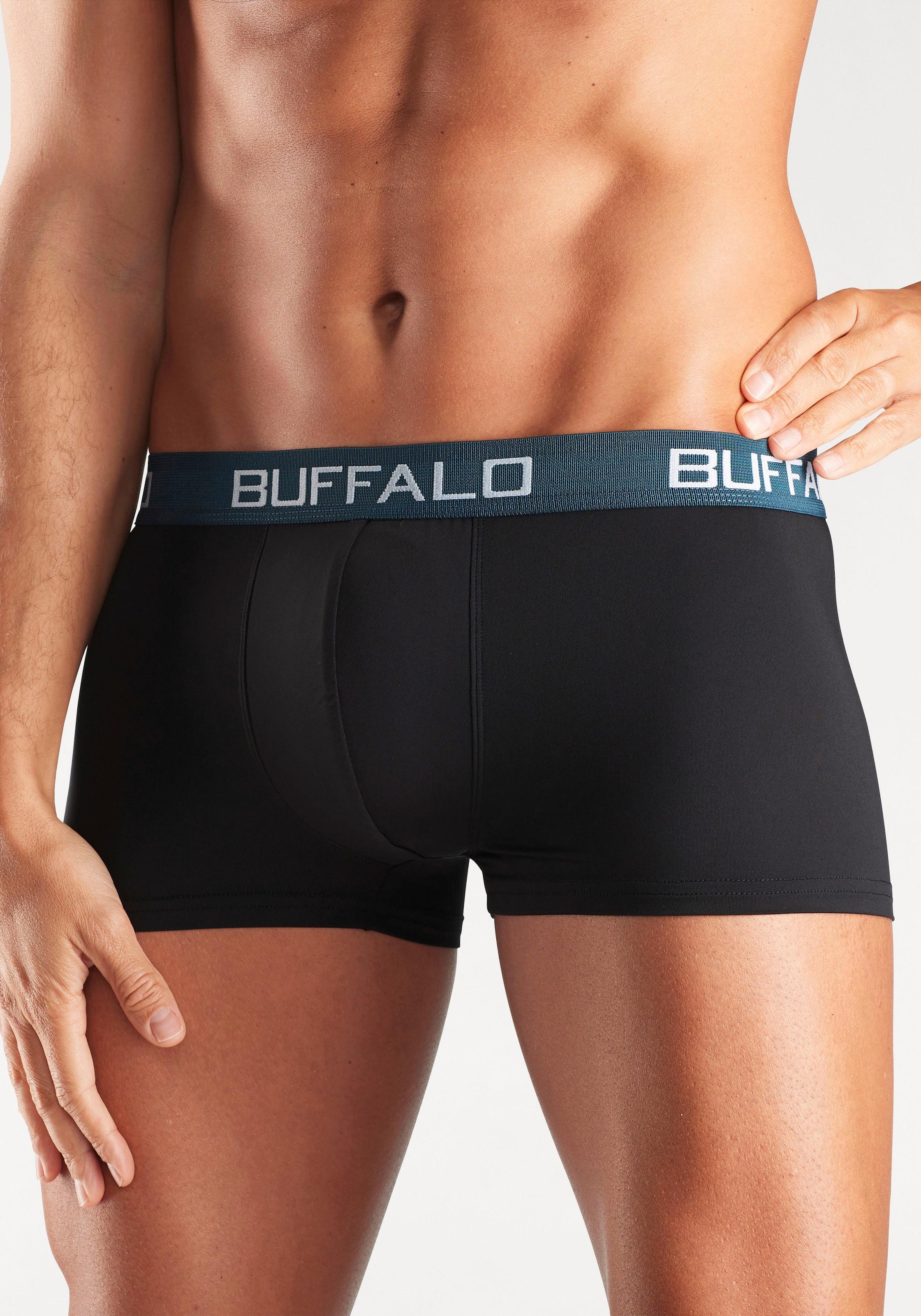 Buffalo Hipster, (Packung, 4 St.), knapp sitzende Boxershorts mit Kontrastbund aus Baumwollmischung