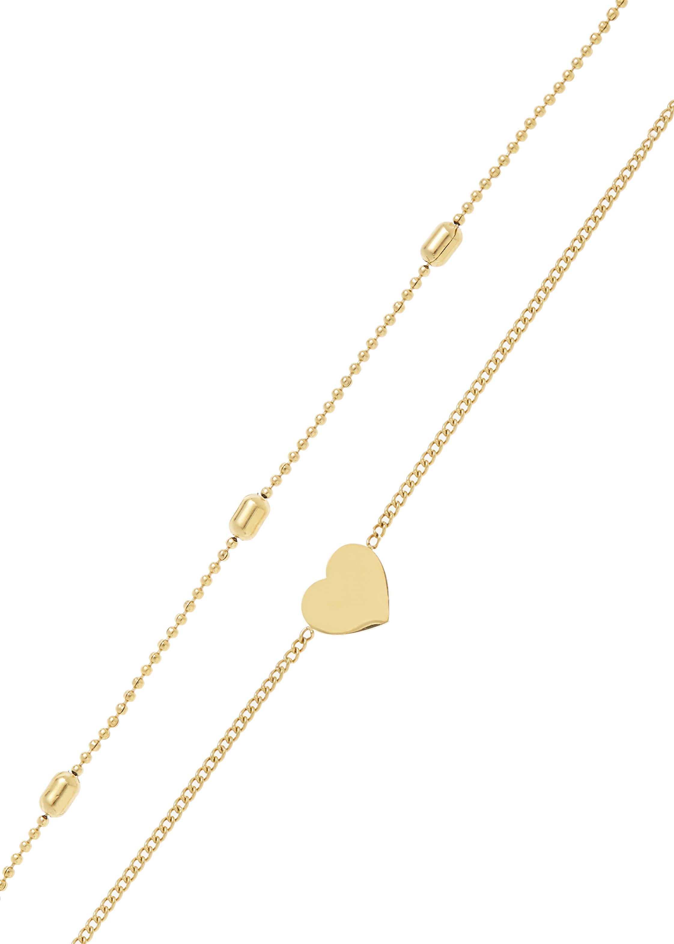LASCANA Fußkette »Mit Herzanhänger« Aus vergoldetem Edelstahl