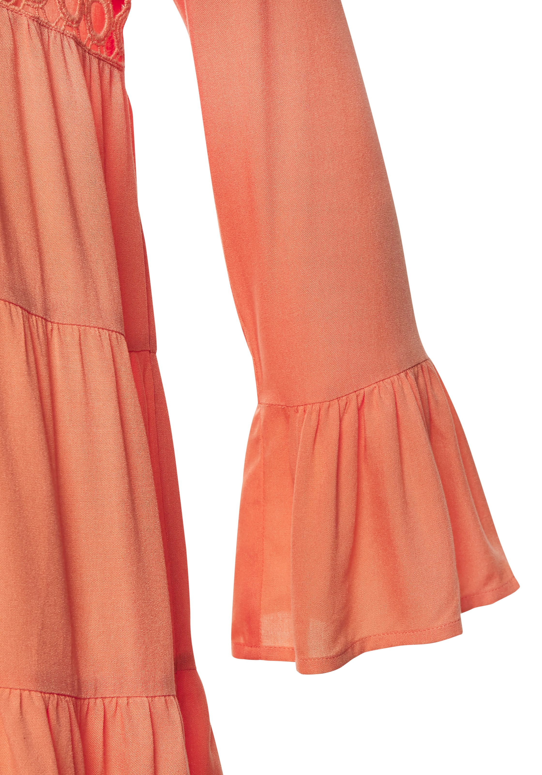 LASCANA Longbluse, mit Spitzeneinsätzen, Tunika, Blusenkleid, Strandmode