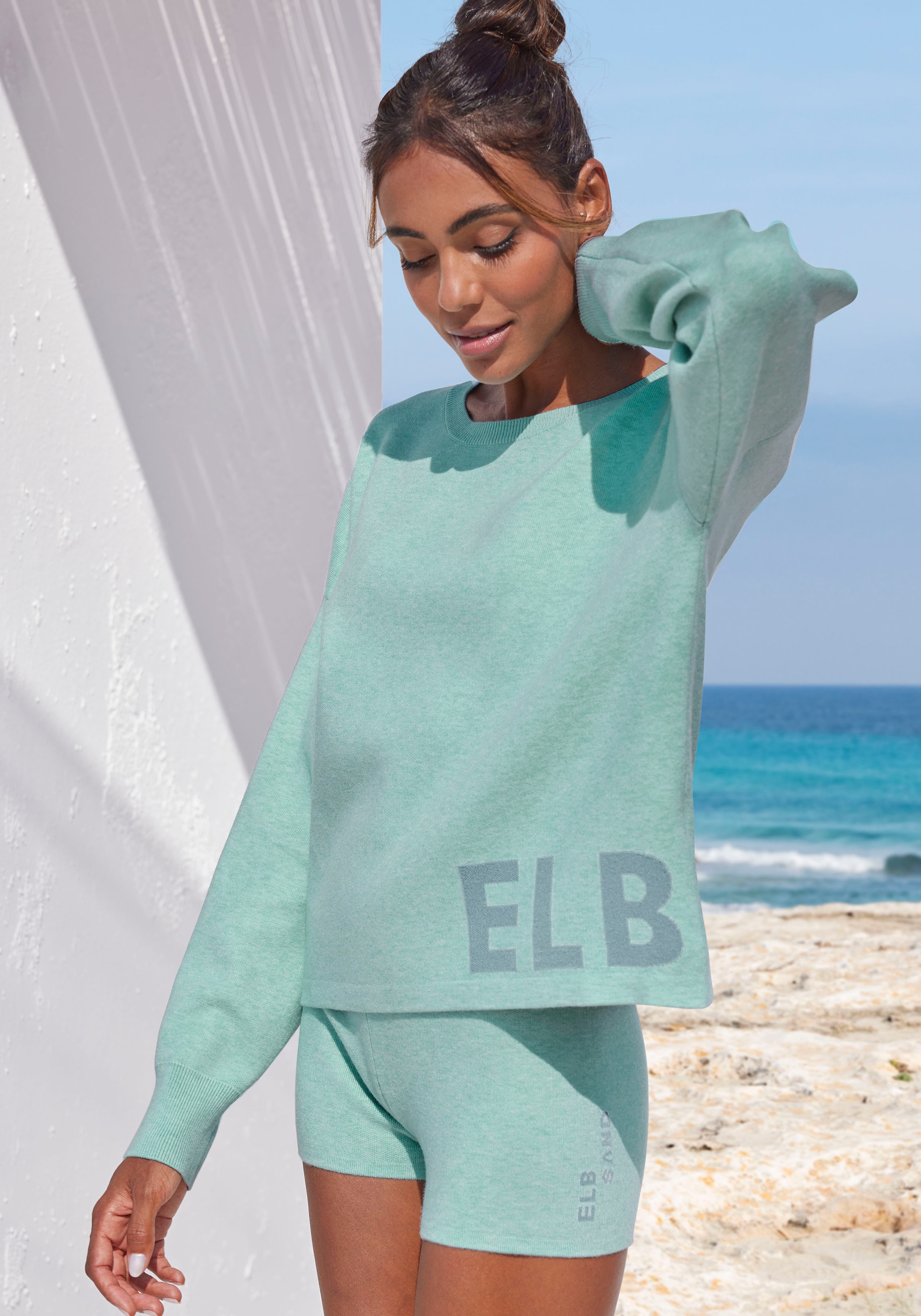 Elbsand Strickhose, aus hochwertigem Strick, mit Logostickerei, Loungewear