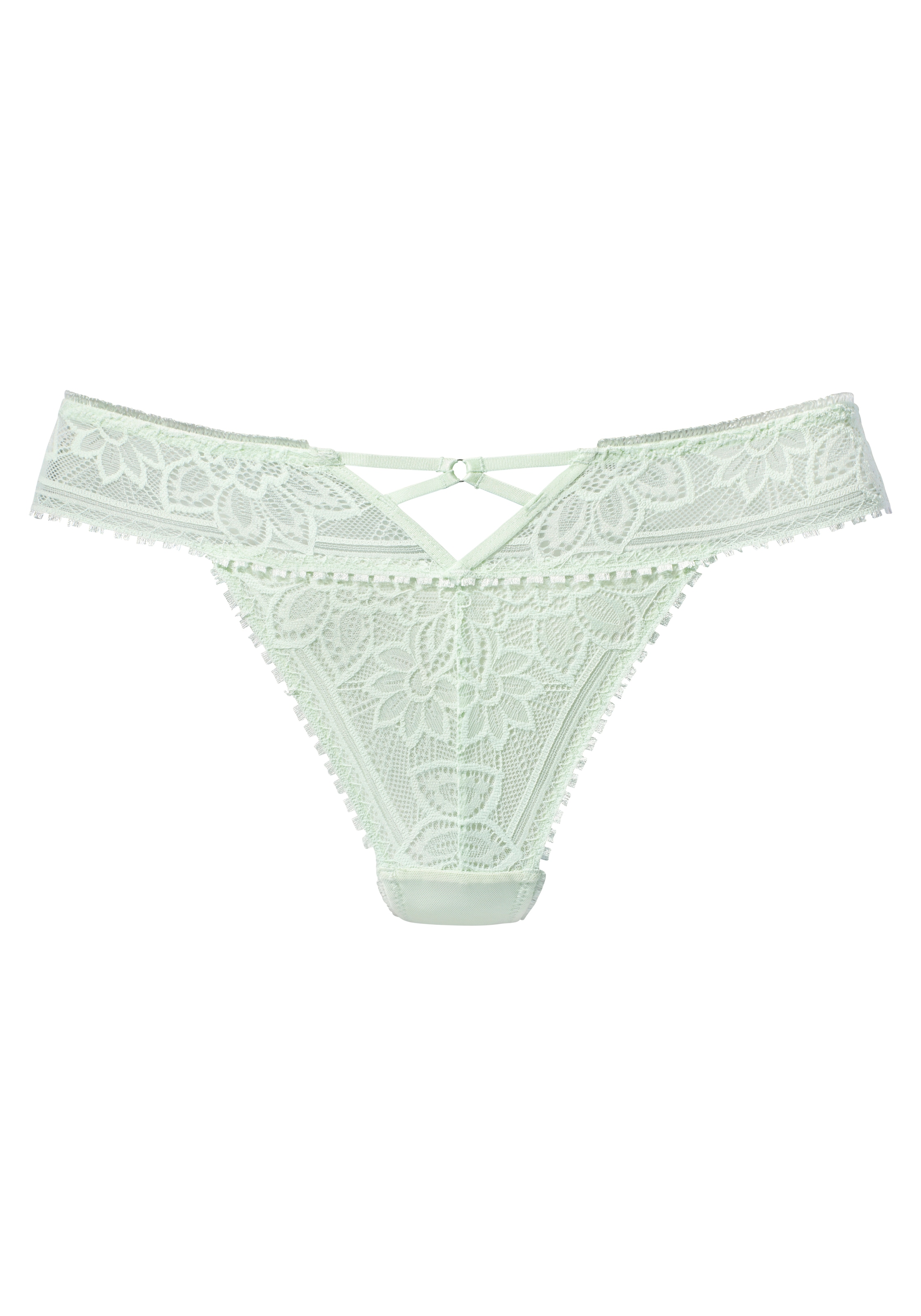 LASCANA String, mit edlem Cut-Out aus floraler Jacquardspitze