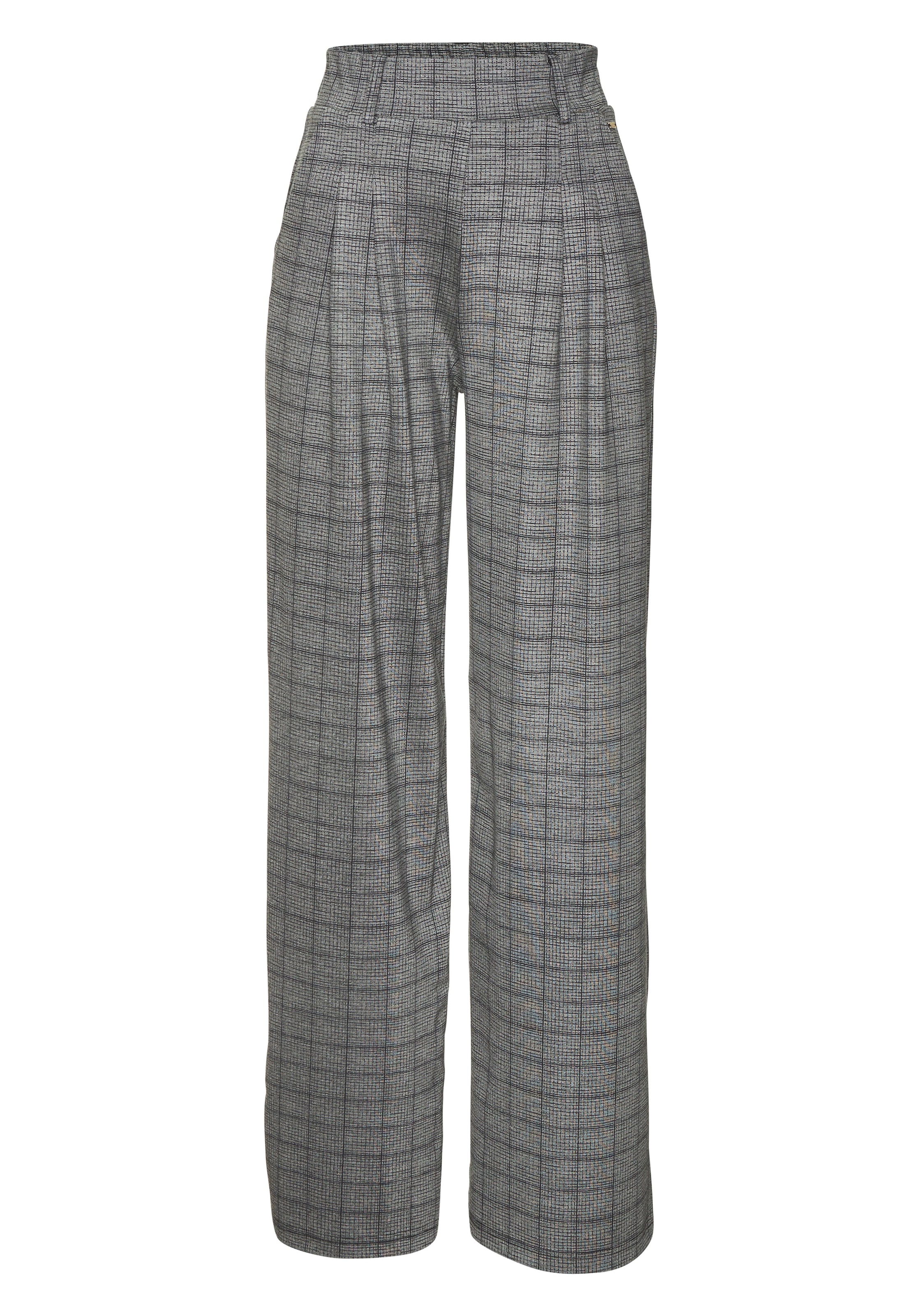 LASCANA Schlupfhose »extra Weit mit Bundfalten«  mit Jacquard Strickmuster oder uni schwarz