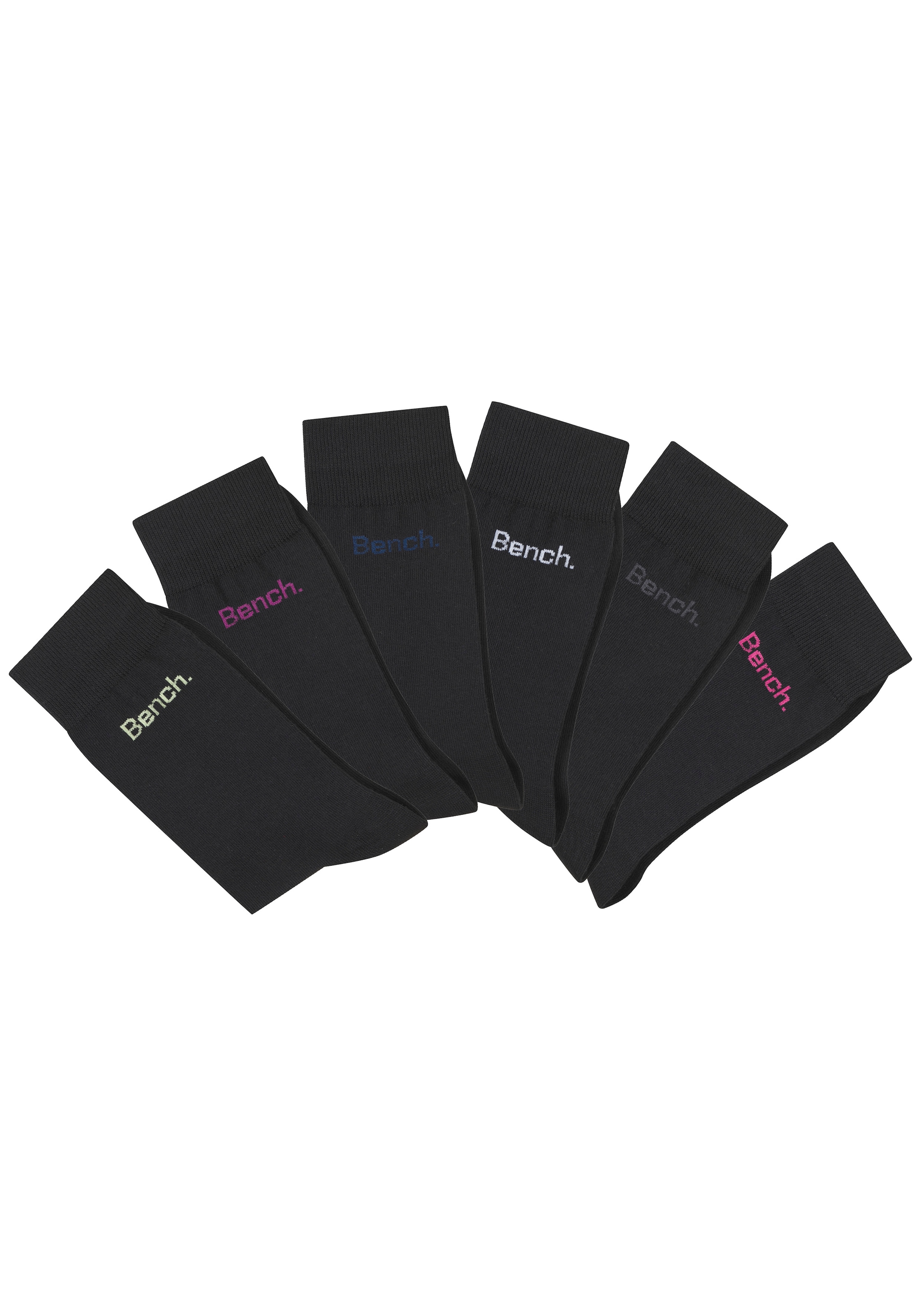 Bench. Basicsocken »Herrensocken für Beruf und Freizeit« Packung, 6 Paar tlg. mit farbigem kleinen Markenlogo