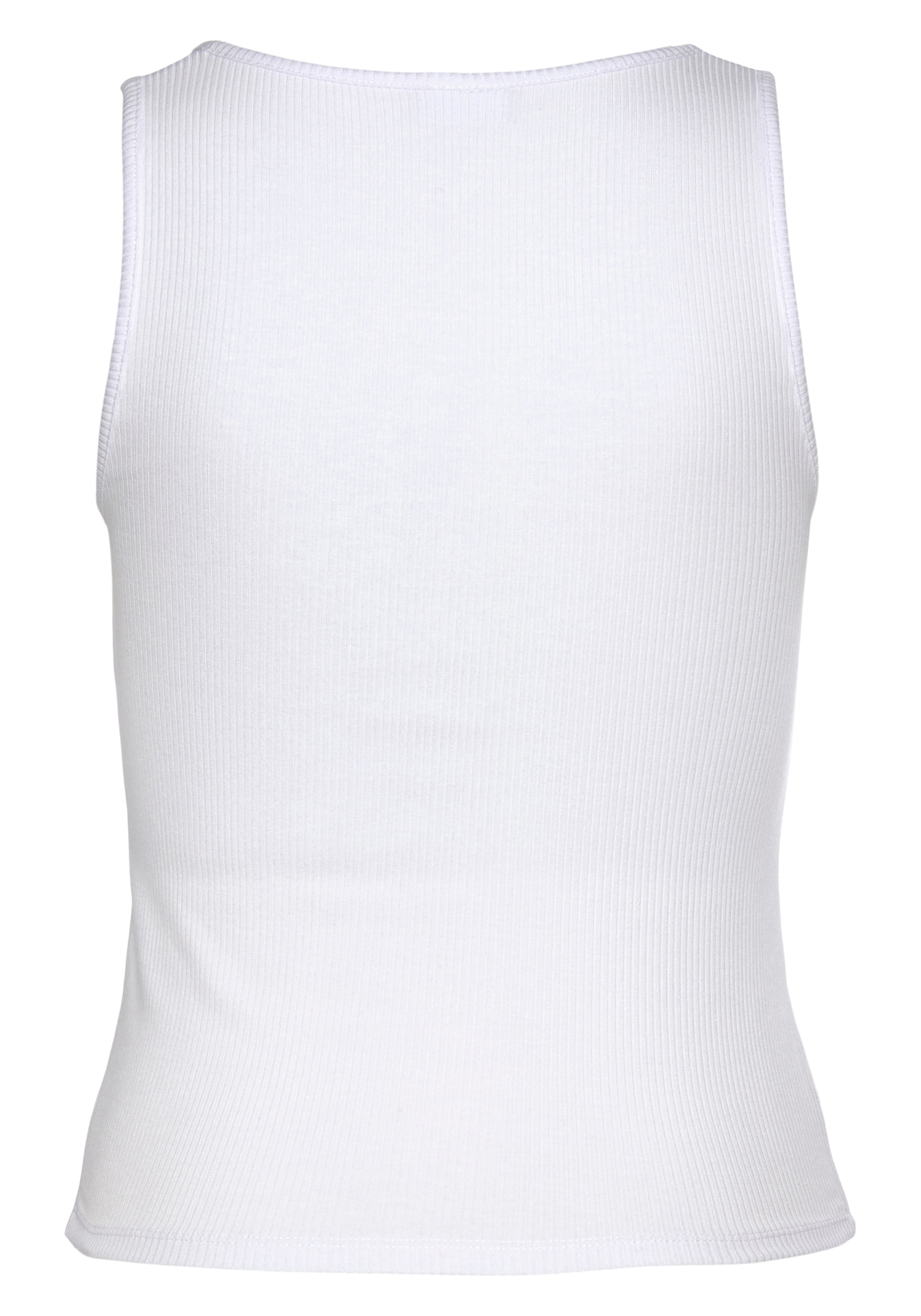 LASCANA Ripptanktop, mit kleinem V-Ausschnitt, figurbetontes Damentop, Basic