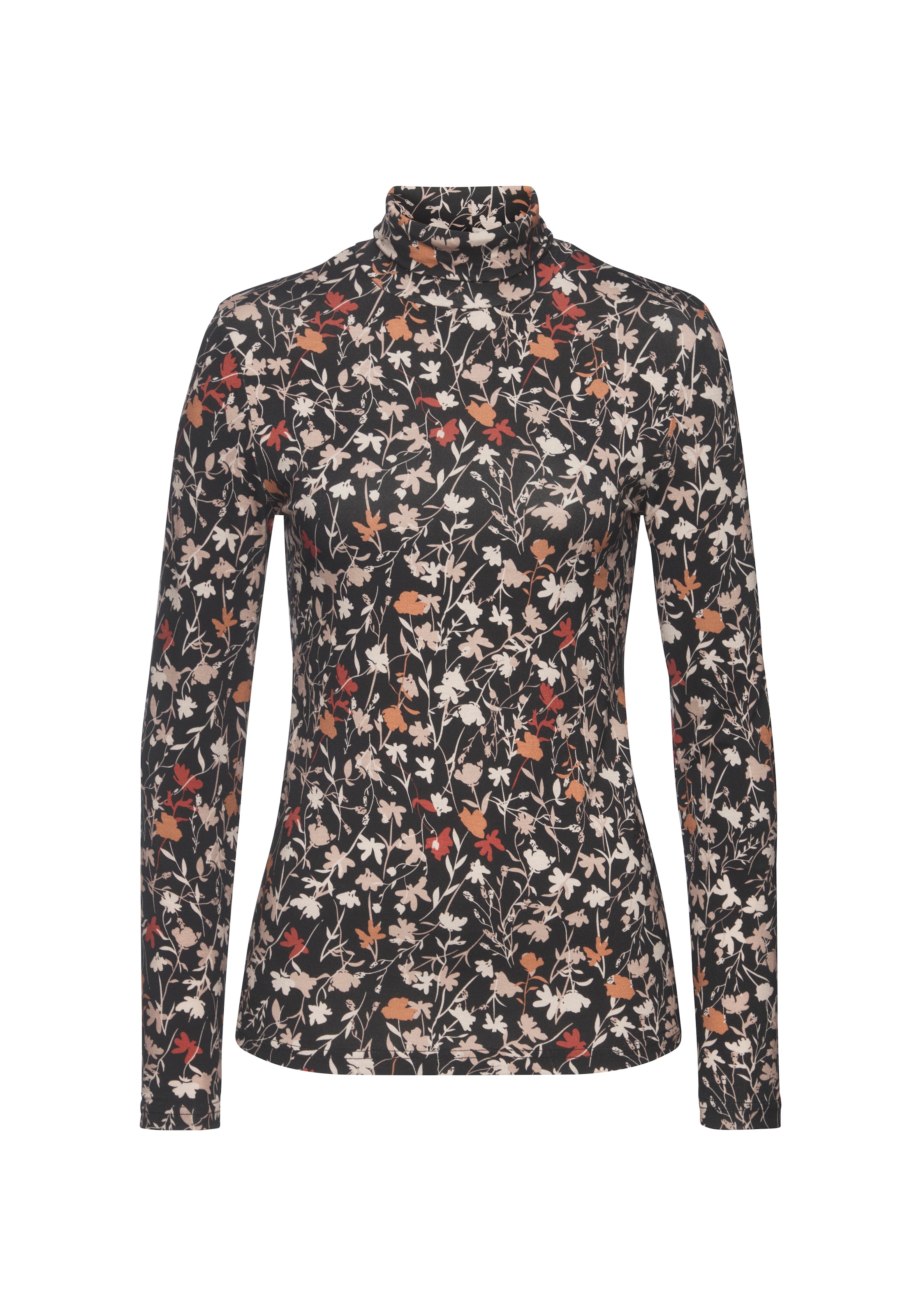 LASCANA Rollkragenshirt mit Blumenprint, Jerseyshirt, modisches Basic