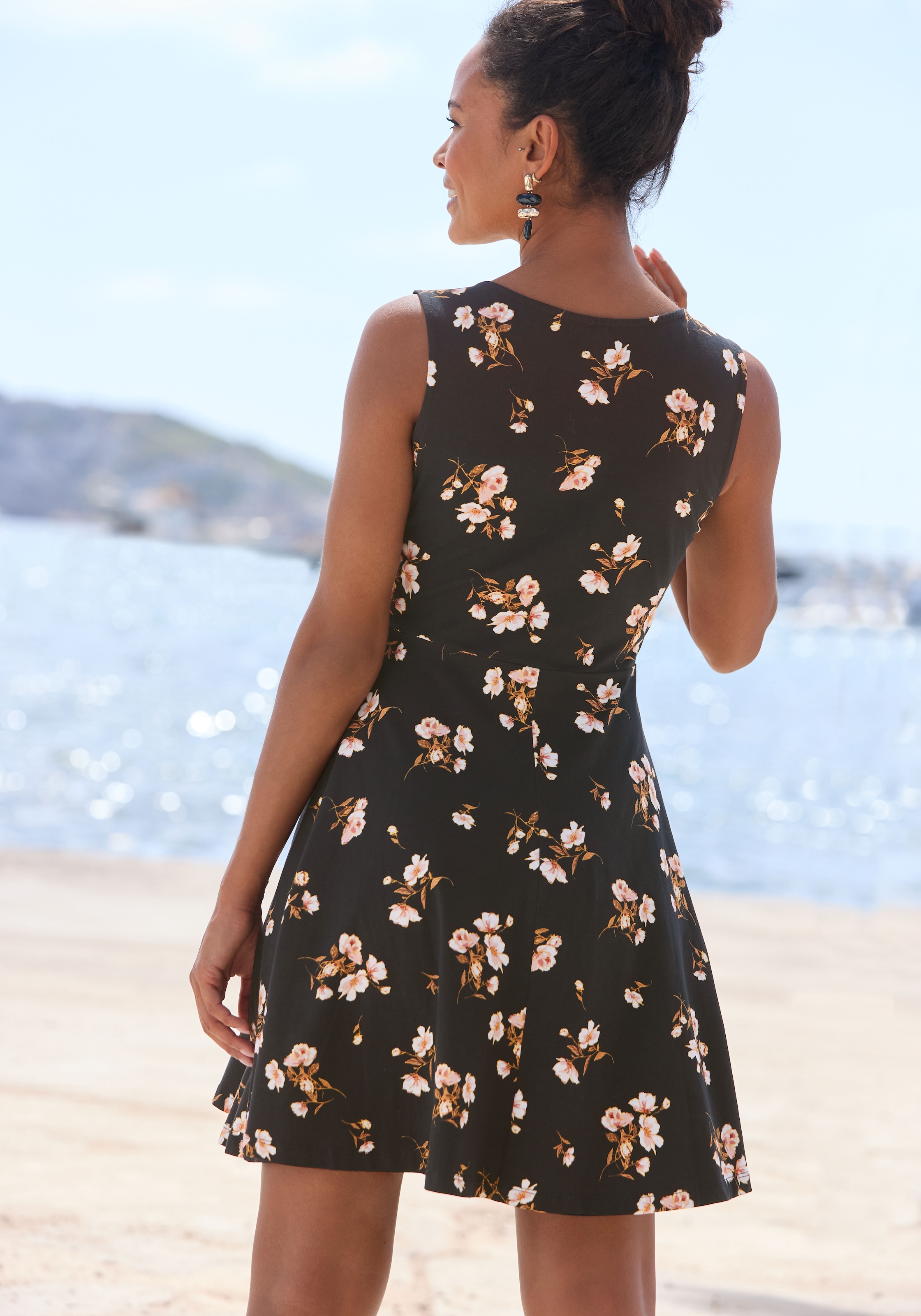 Vivance Strandkleid mit Blumenprint, Minikleid, Sommerkleid aus Baumwolle