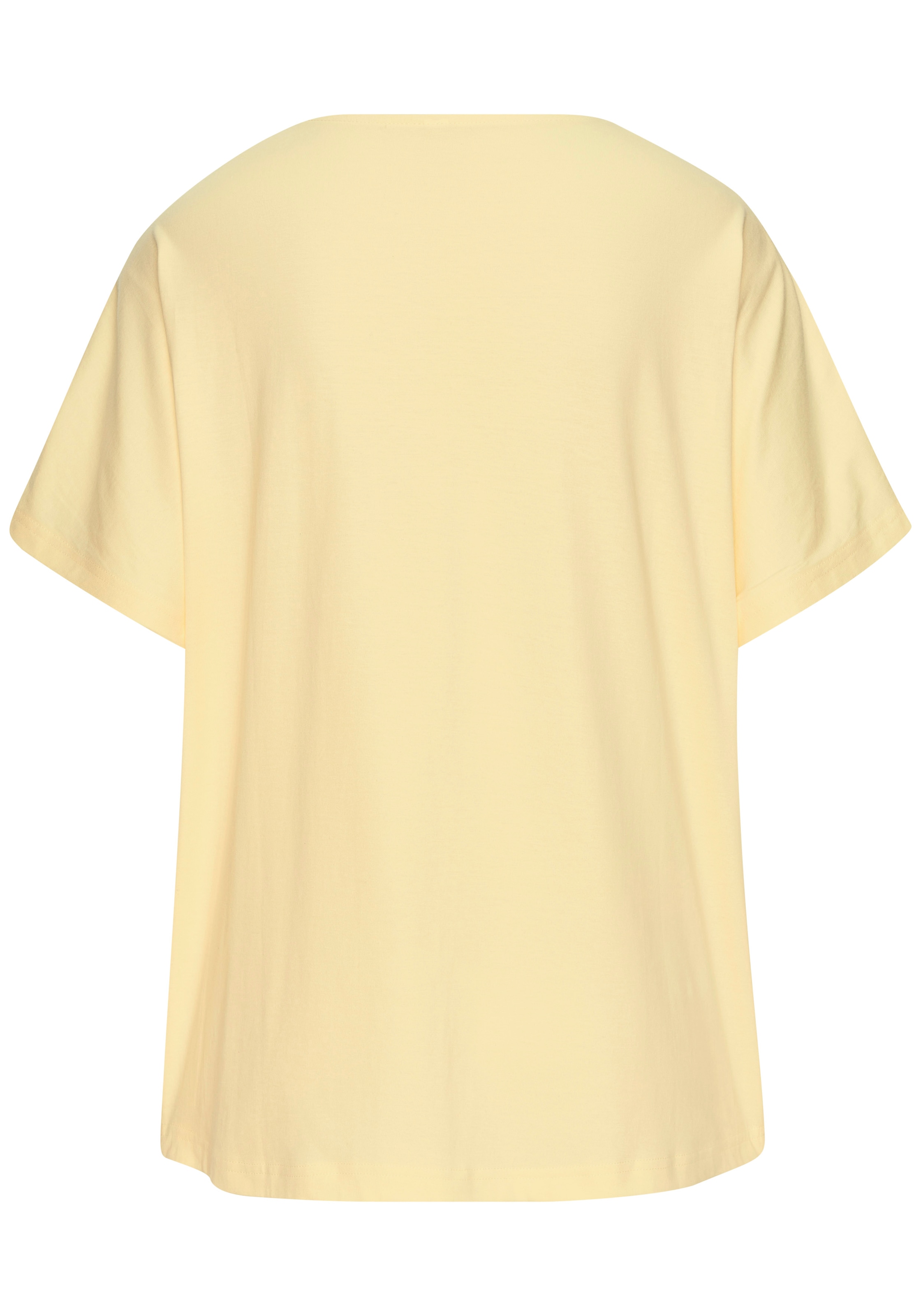 LASCANA Kurzarmshirt »mit Glitzersteinen« aus weichem Baumwoll-Viskose-Jersey, sommerlich leicht