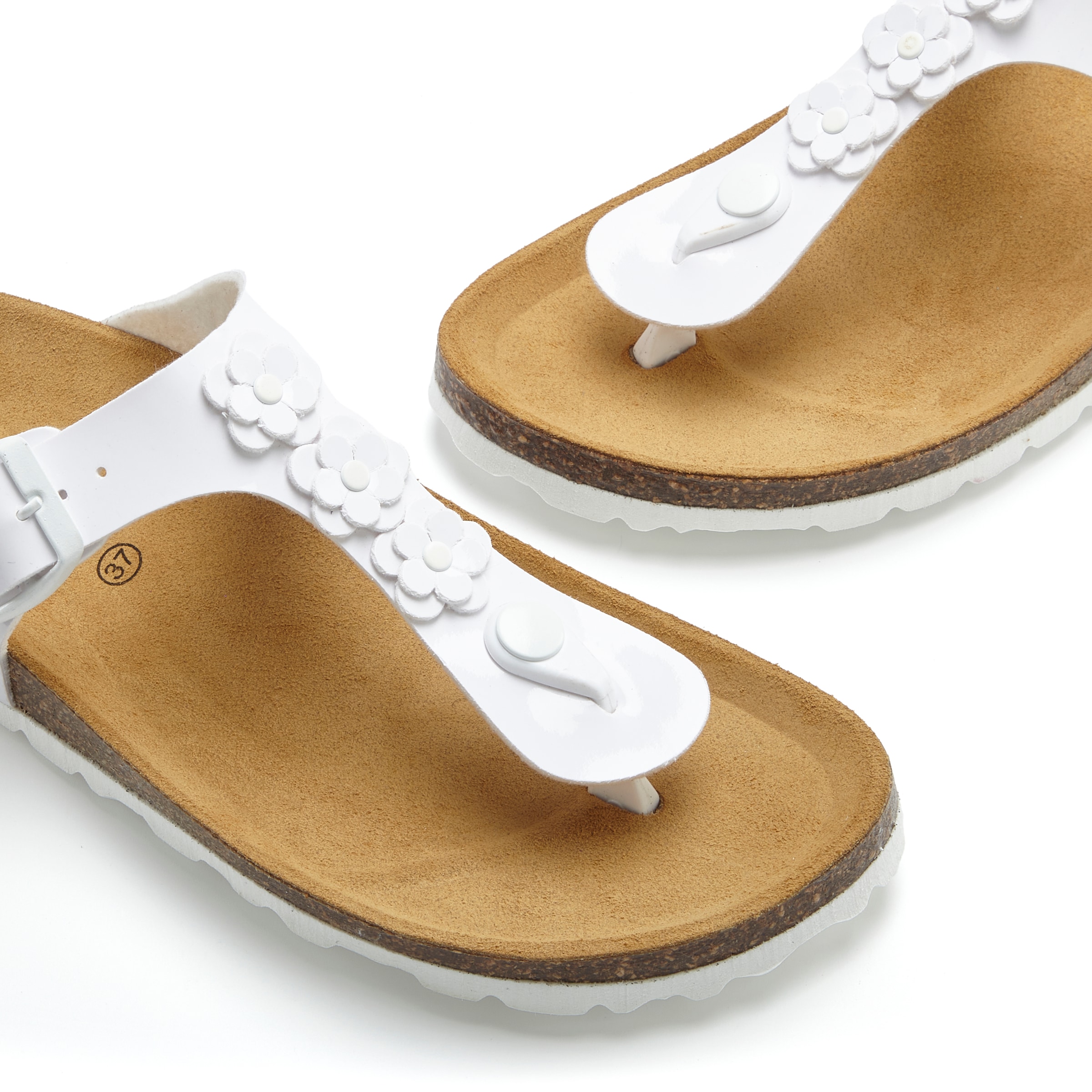 LASCANA Zehentrenner »Sandale, Pantolette, offener Schuh, Sommerschuh,«  mit komfortablem Korkfußbett