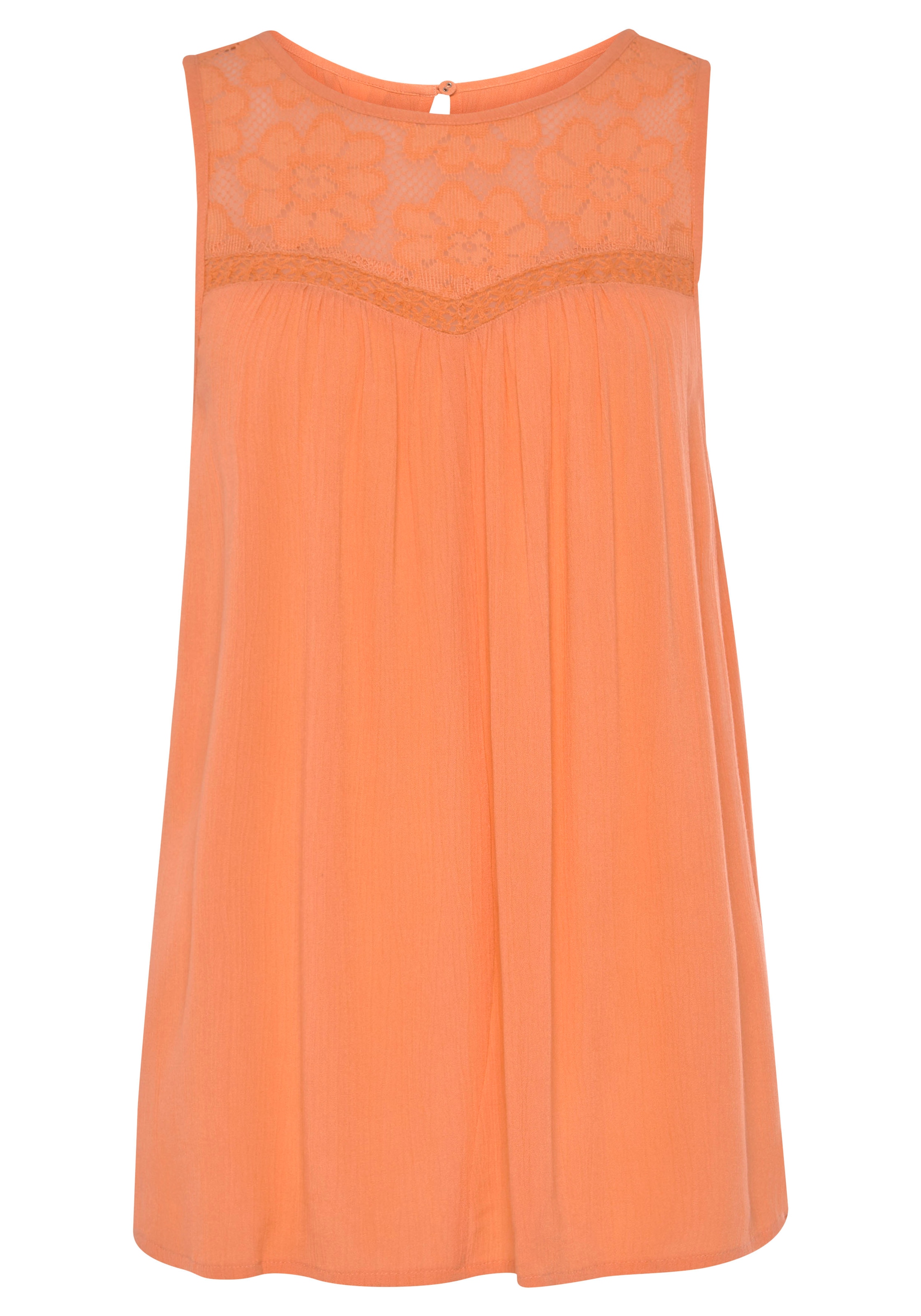 Buffalo Crepebluse, mit Spitzeneinsatz, Blusentop, Boho-Style