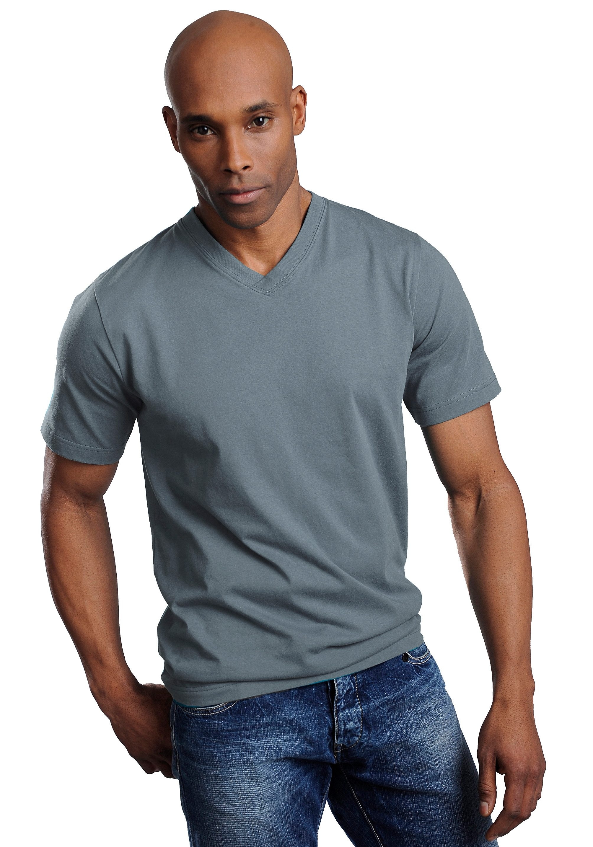H.I.S T-Shirt, (Packung, 3 tlg.), mit V-Ausschnitt aus Baumwolle, Unterhemd, T-Shirt