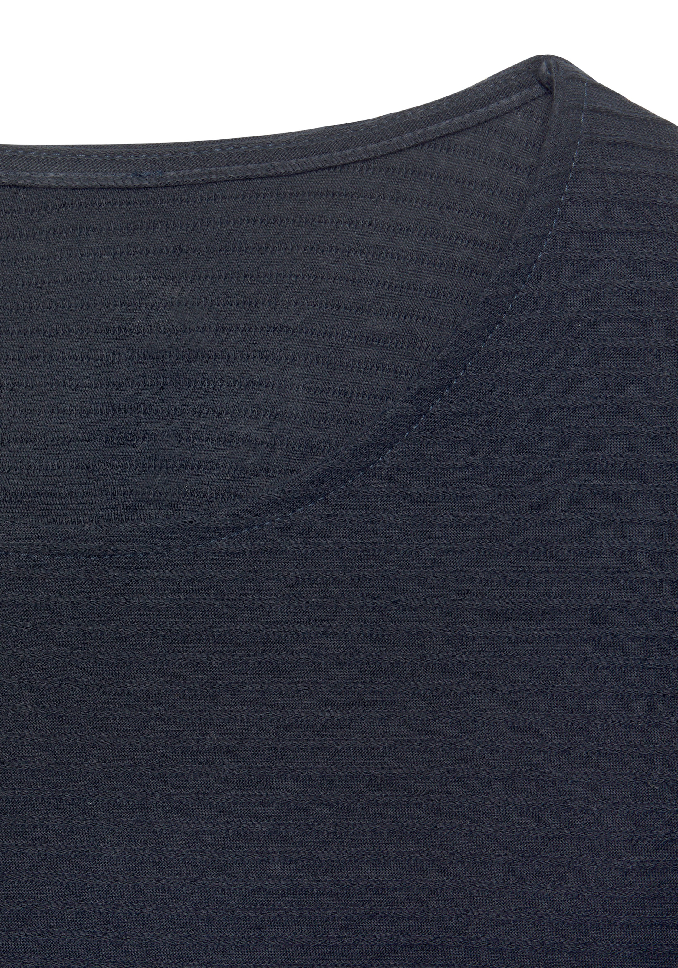 LASCANA Langarmshirt »mit Streifenstruktur«, (2er-Pack), aus weicher Baumwoll-Qualität