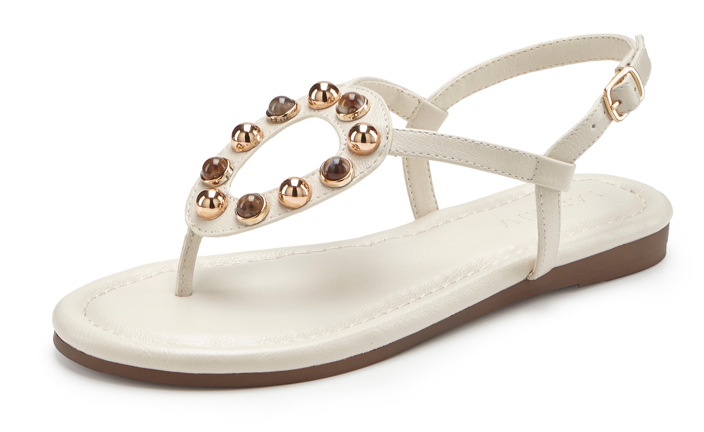LASCANA Sandale »Sandalette, Sommerschuh, offener Schuh, Zehentrenner«  mit modischen Schmuckelementen VEGAN