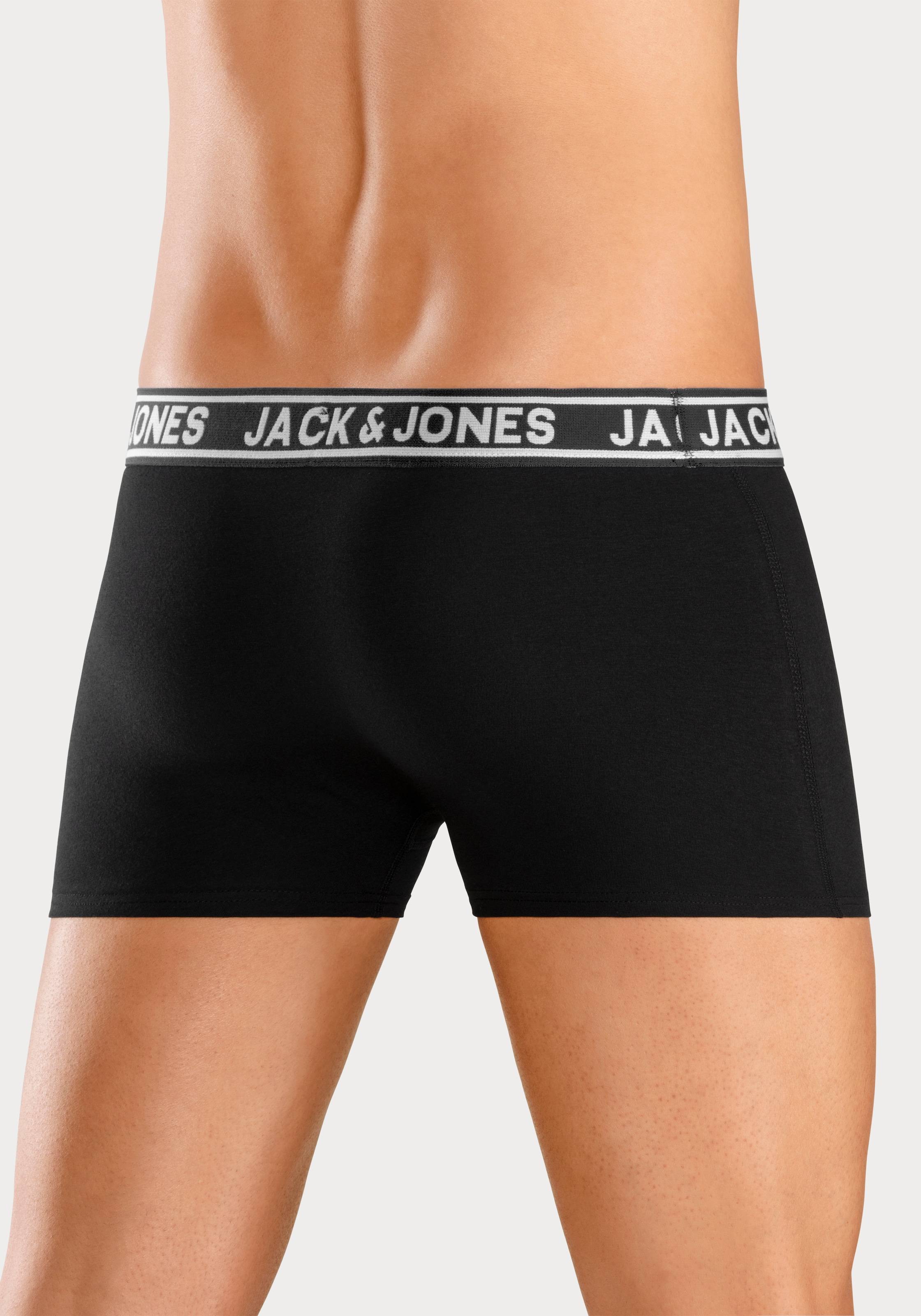Jack & Jones Trunk »JACCRISP im 6er Pack mit Logobund und Stretchkomfort« Packung, 6 Stk. unifarben mit Farbeinsatz, modisch, eng anliegend, Baumwollmischung