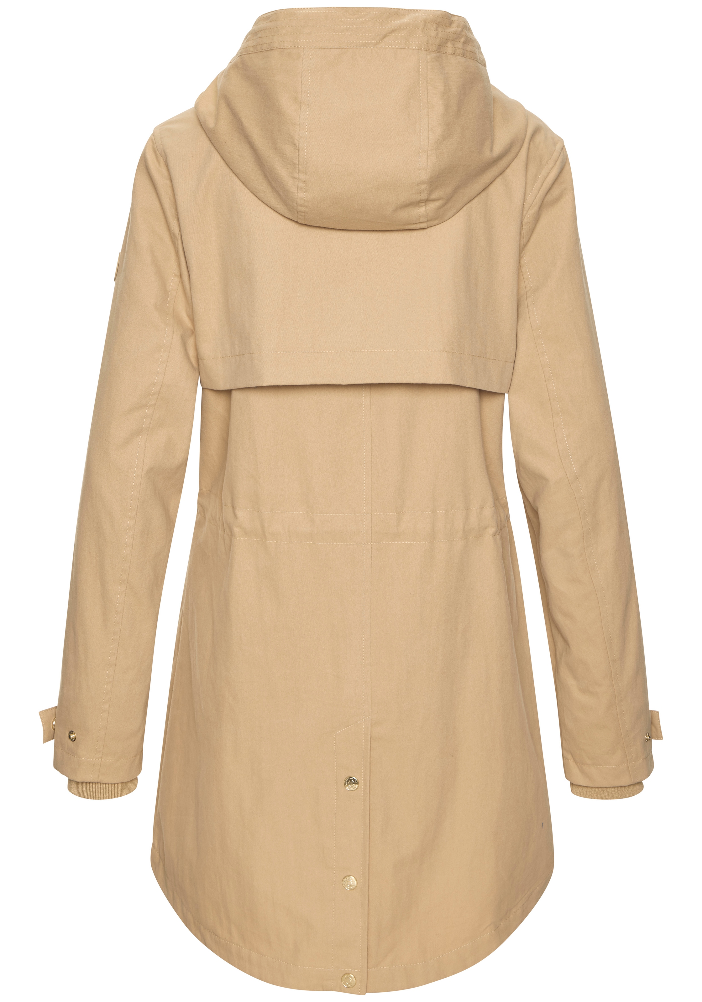 French Connection Outdoorjacke mit Kapuze Saumschlitz mit Druckknöpfen auf der Rückseite