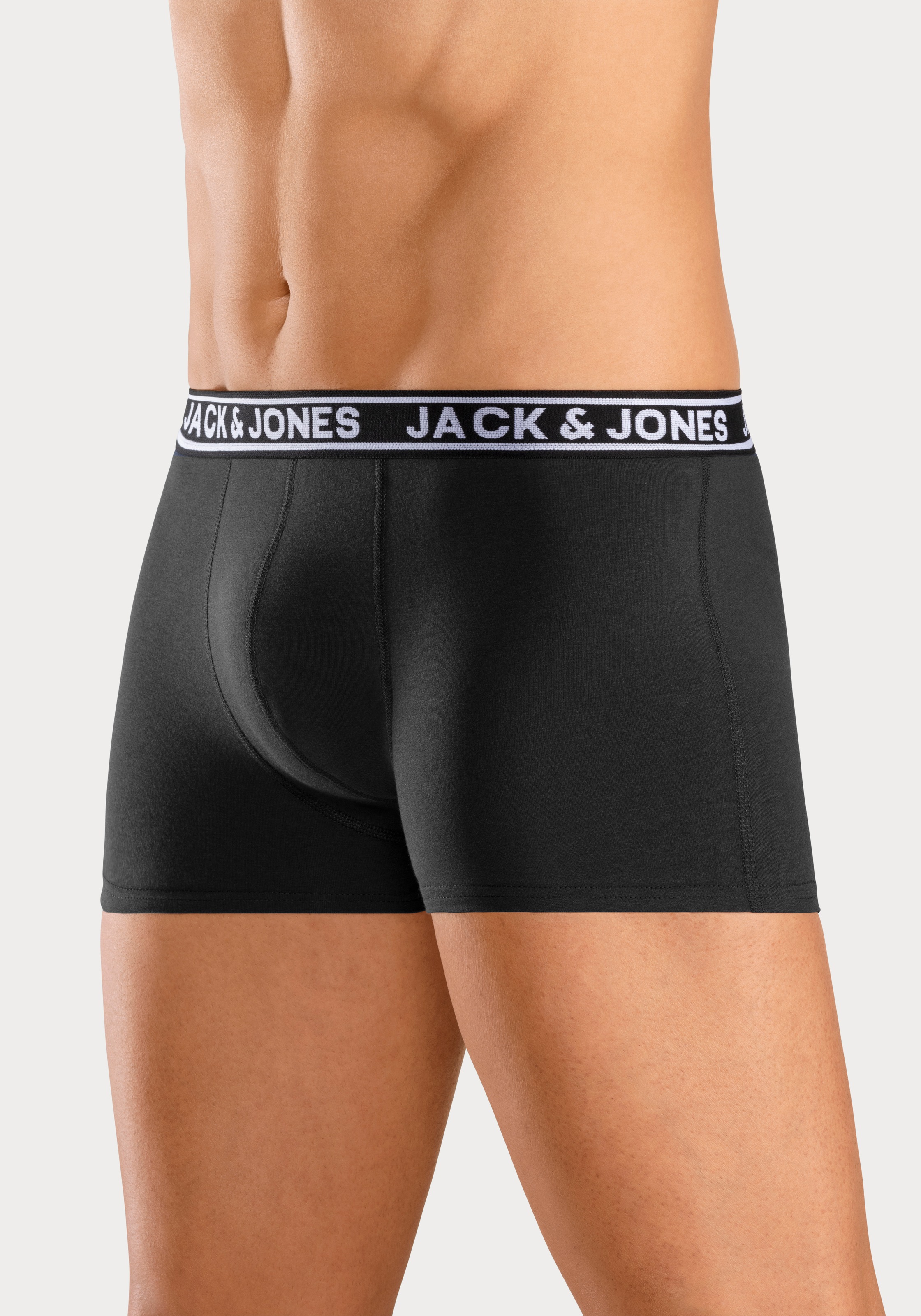 Jack & Jones Trunk »JACCRISP im 6er Pack mit Logobund und Stretchkomfort« Packung, 6 Stk. unifarben mit Farbeinsatz, modisch, eng anliegend, Baumwollmischung