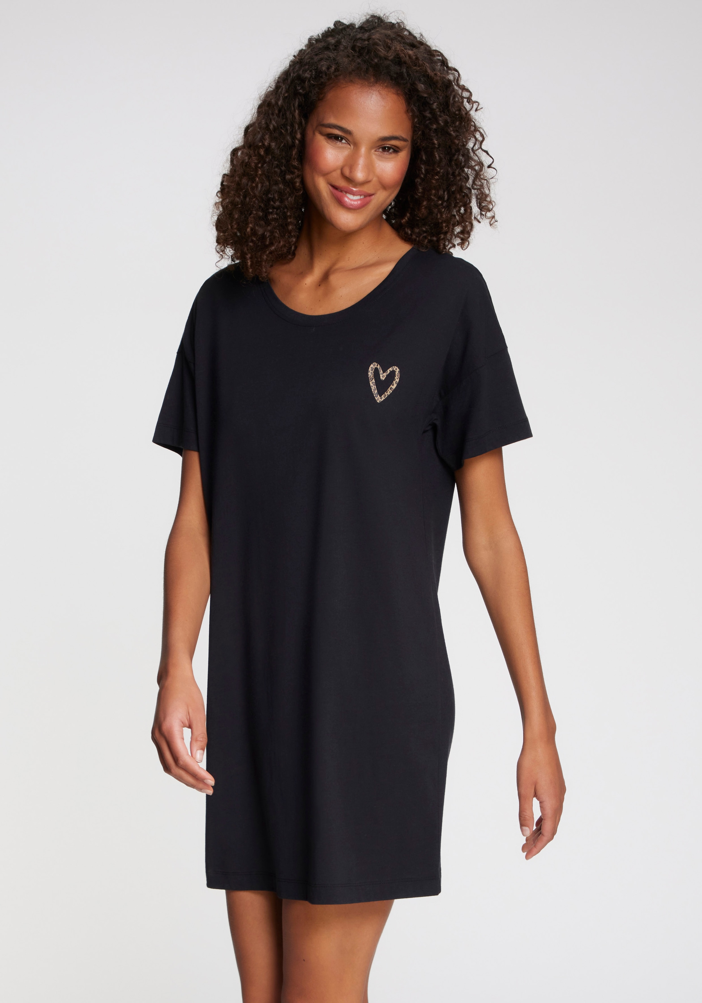 s.Oliver Nachthemd 1 tlg. tlg. mit kleinem Herzprint auf der Brust